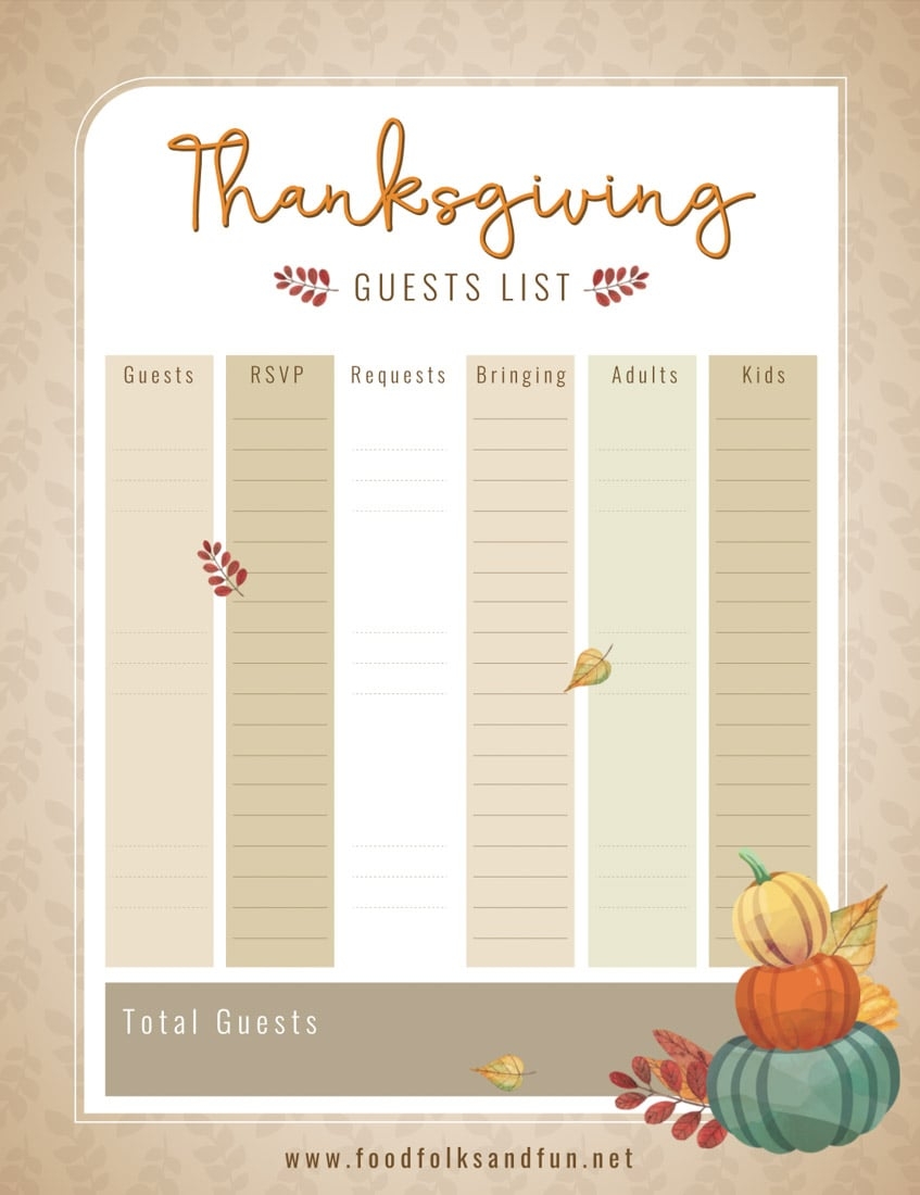 Thanksgiving Planner 5 FREE Printables Food Folks And Fun Thanksgiving Planner 5 FREE Printables Food Folks And Fun