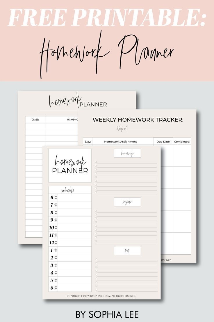 The BEST Homework Planner Every Student Needs FREE PRINTABLE By Sophia Lee