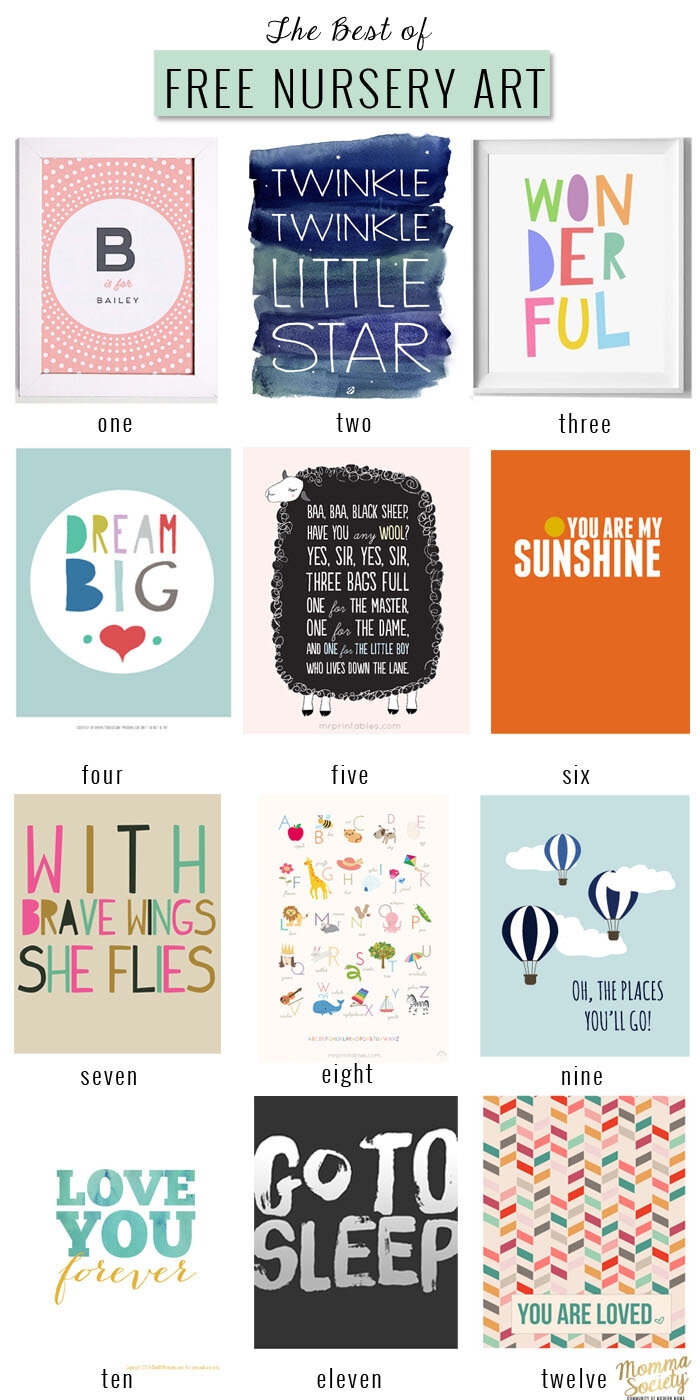 The Best Of Free Nursery Art Printables Momma Society
