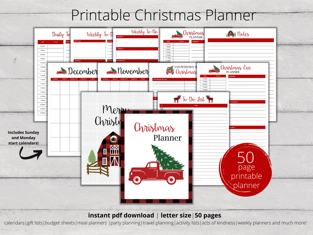 christmas planner free printables