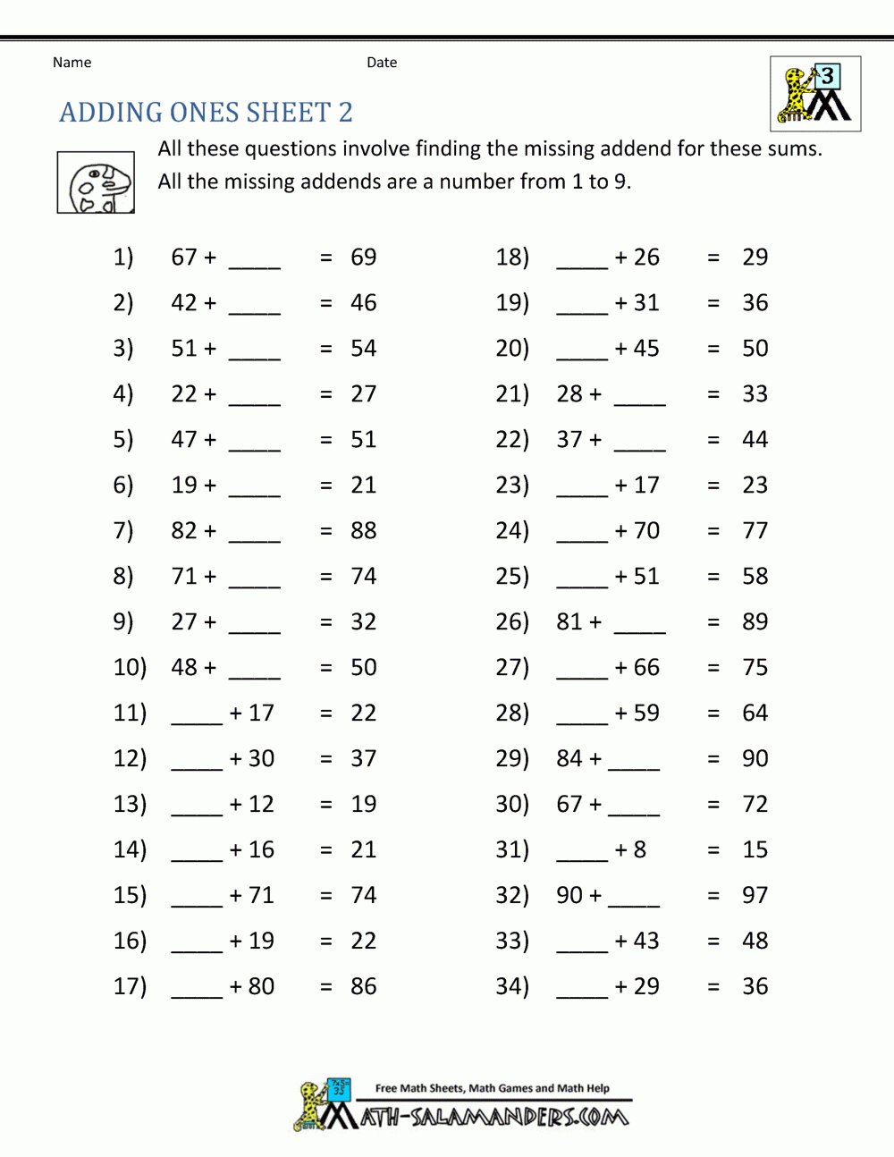 Third Grade Math Worksheets For Practice