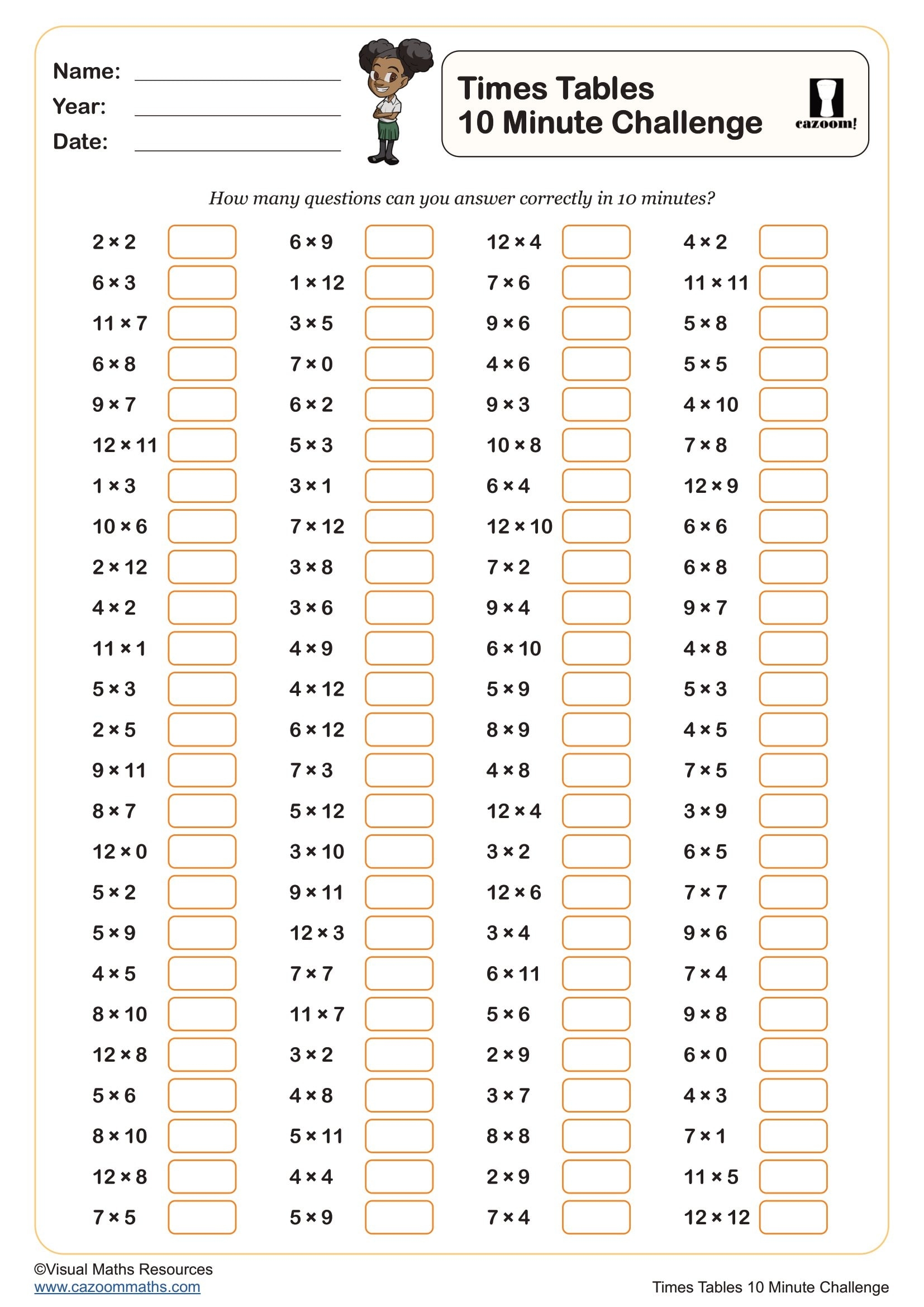 Times Tables FREE Teaching Resources