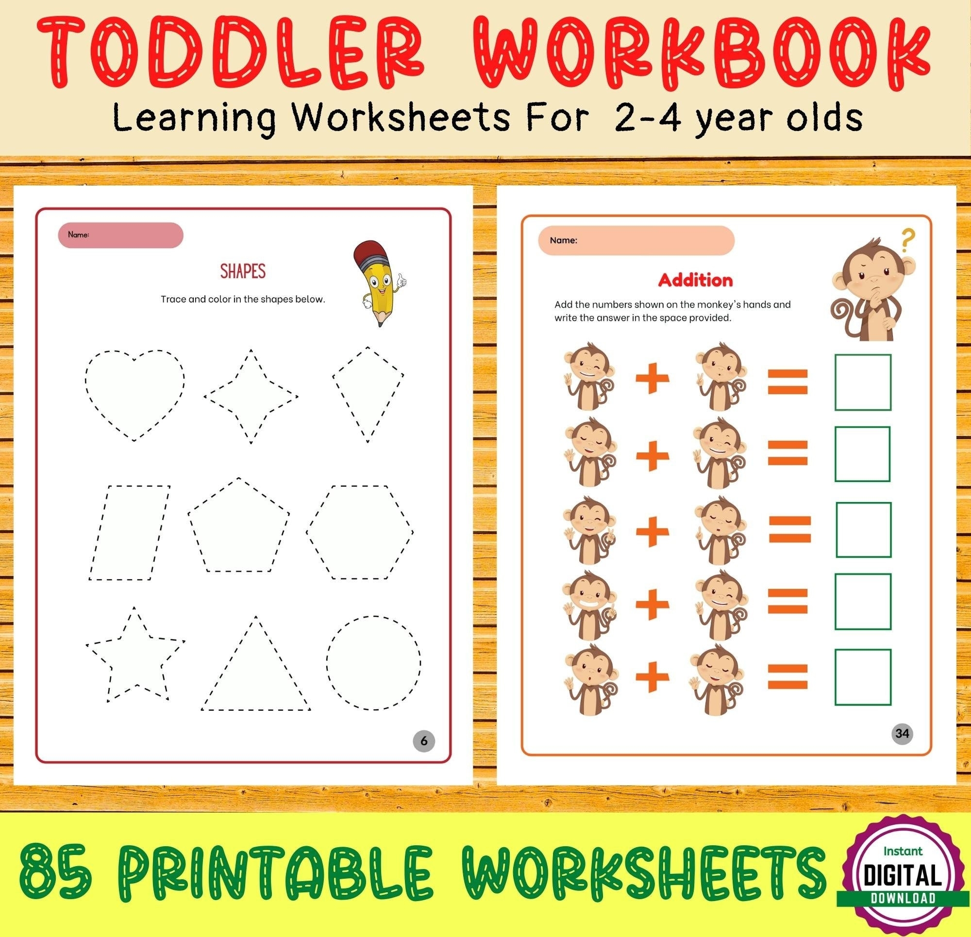 worksheets for 2 year olds