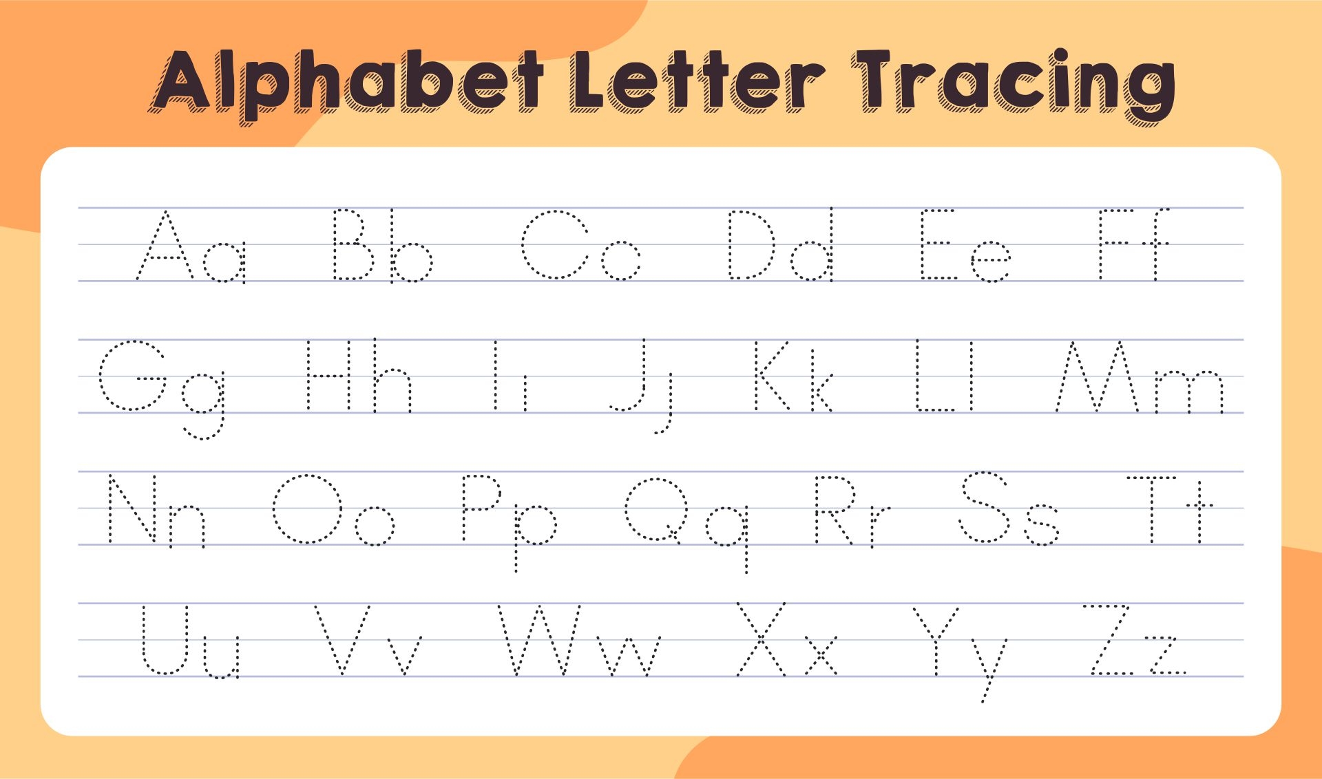 Tracing Letters Printable Printable Party Favors