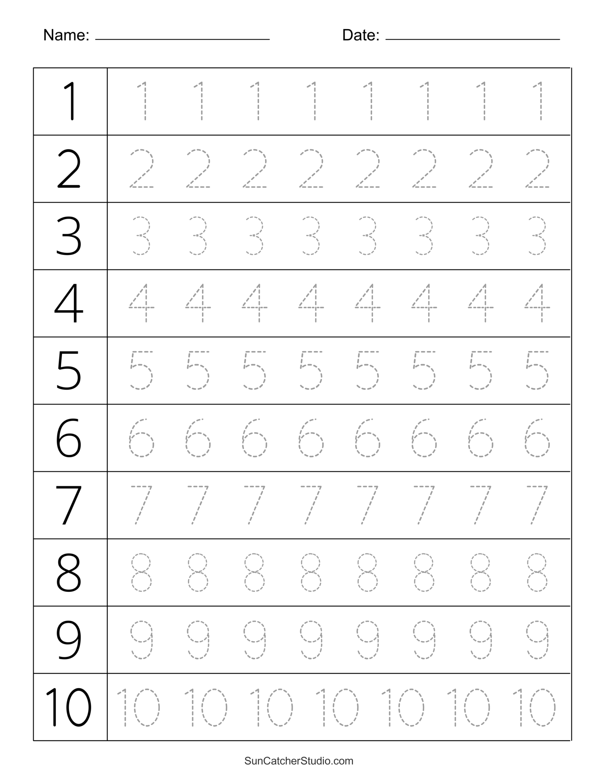 Tracing Numbers Free Printable Practice PDF Worksheets DIY Worksheets Library