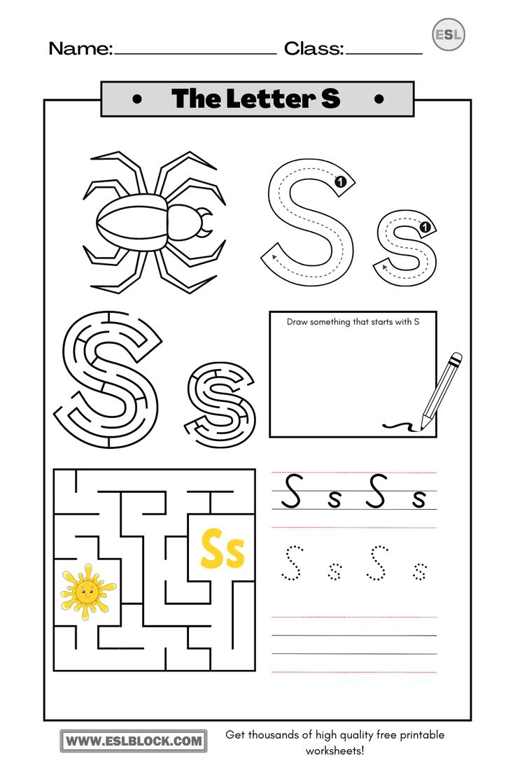 letter s preschool worksheets