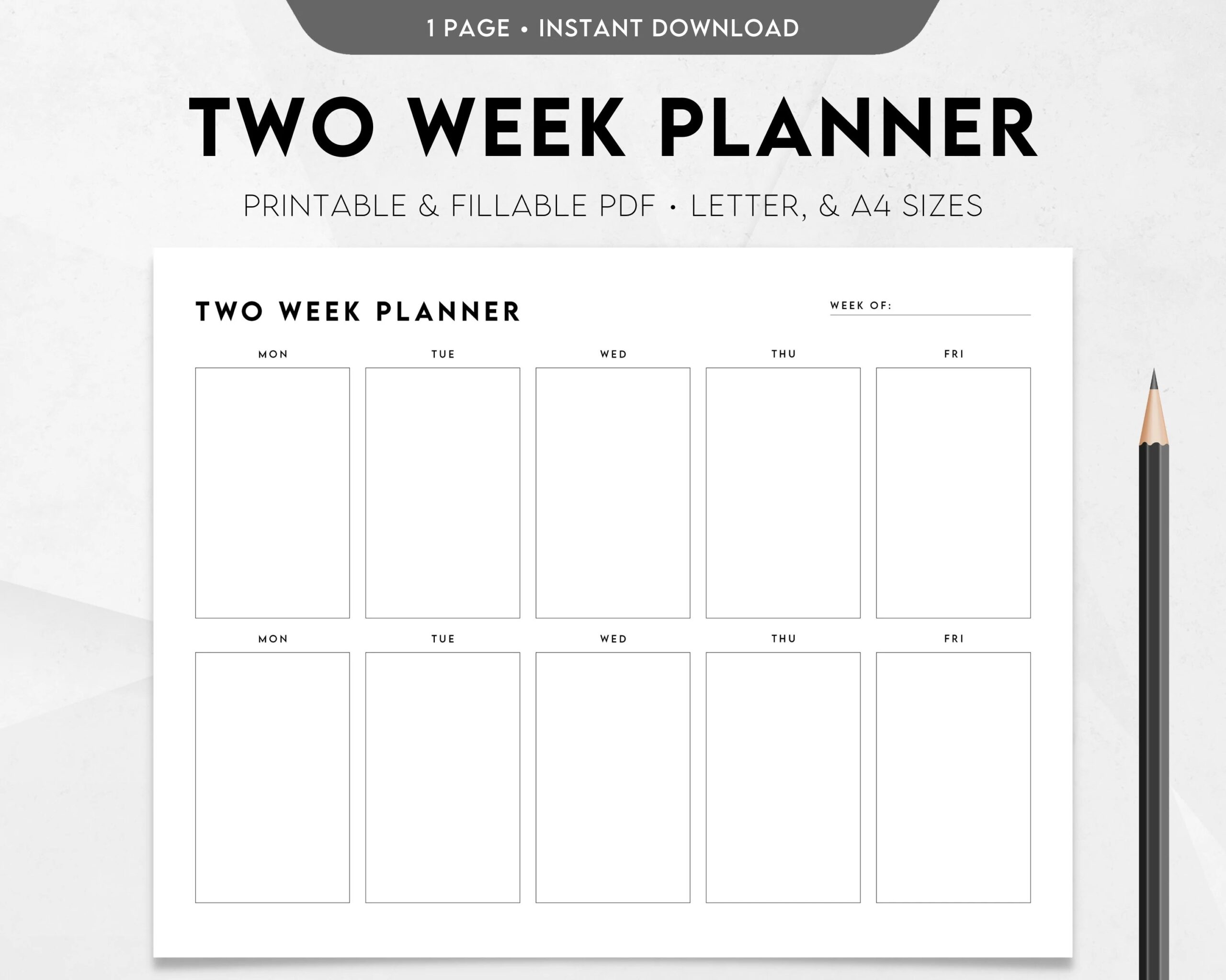Two Week Planner Printable Printable Party Favors