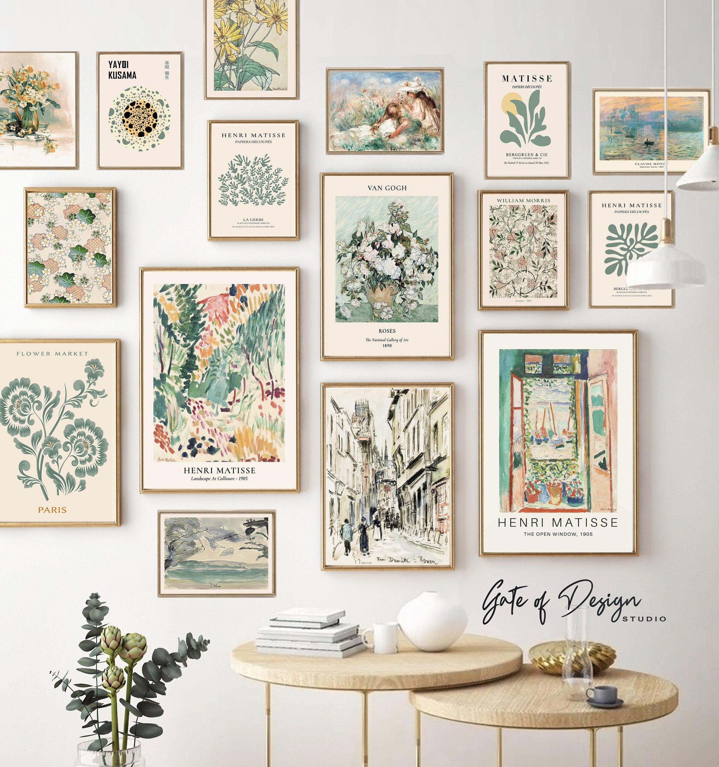 Vintage Green Gallery Wall Art Prints Eclectic Set Of 16 digital Prints Etsy