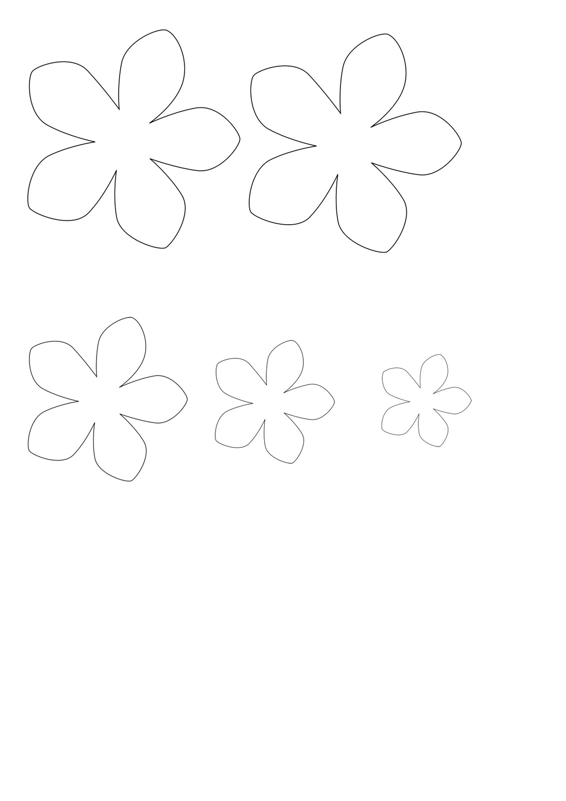 5 petal flower template free printable