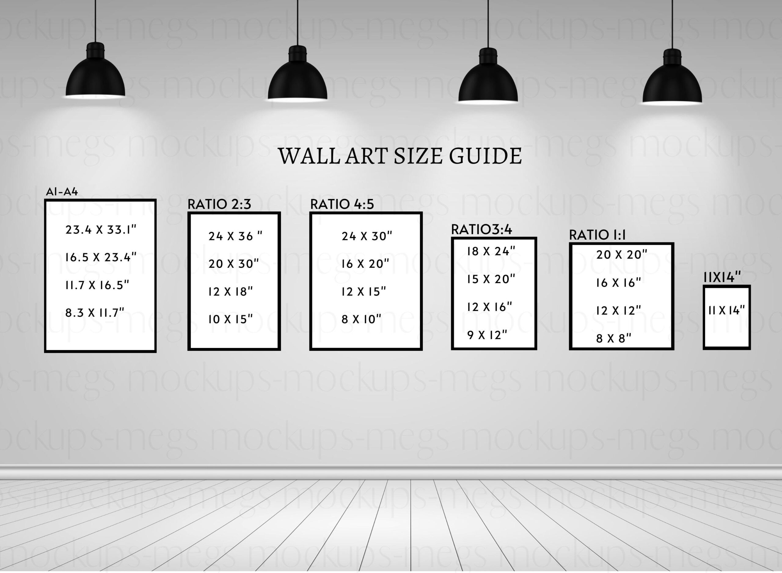 Wall Art Size Guide Printable Size Chart For Framing Photo Prints Marketing Display Etsy UK
