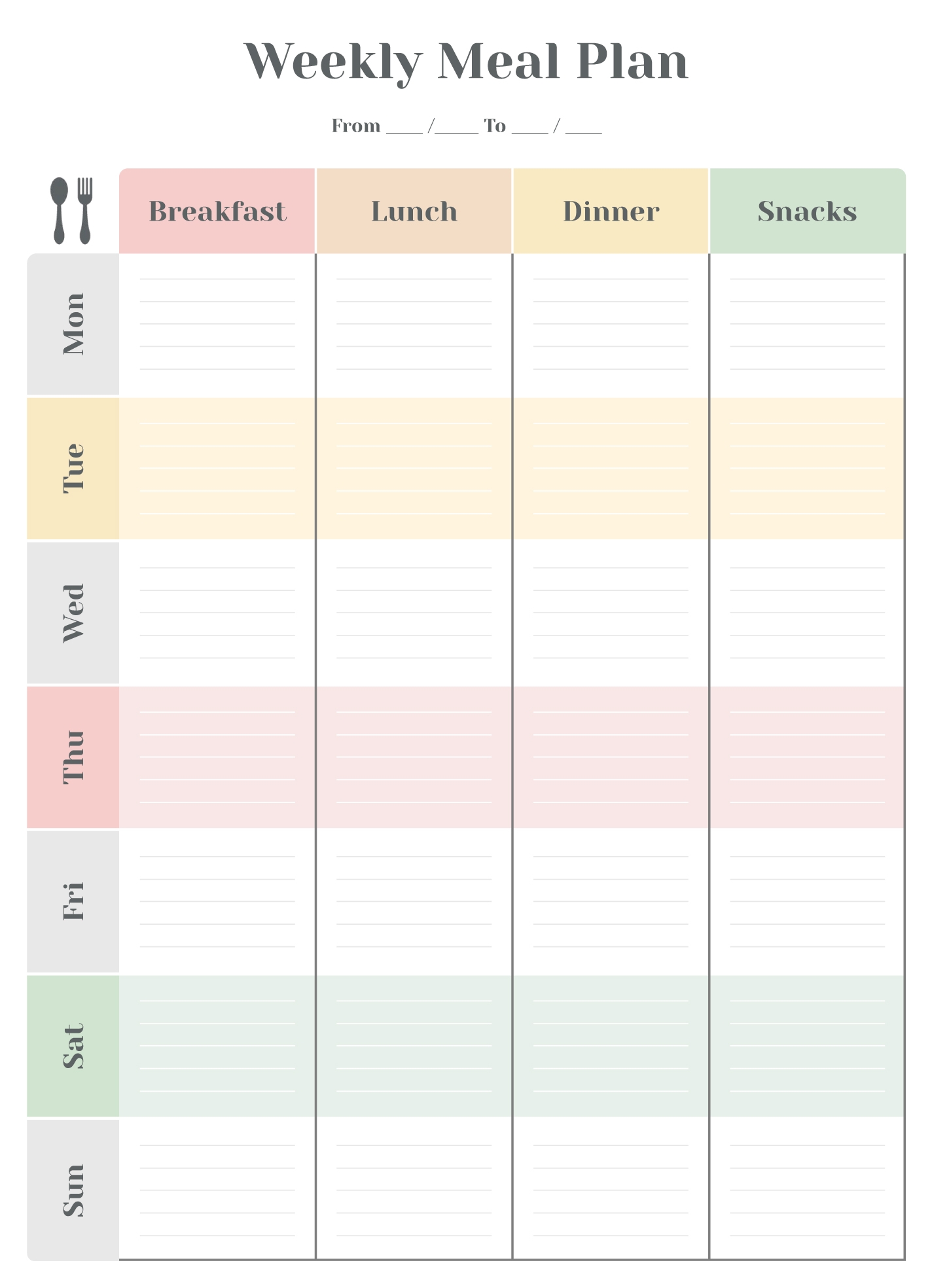 free printable weekly meal planner pdf free printable weekly meal planner pdf