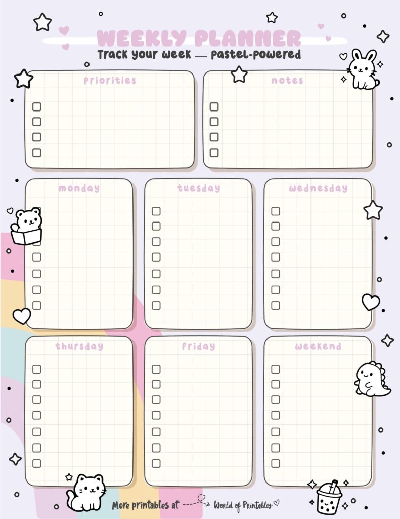 Weekly Planner Templates World Of Printables