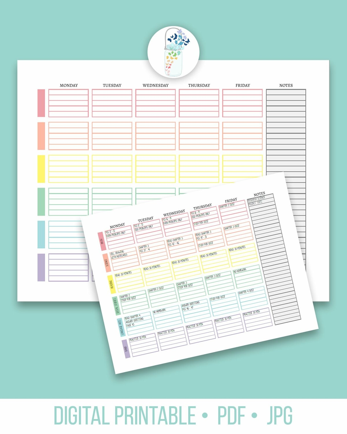 Weekly Student Planner Printable