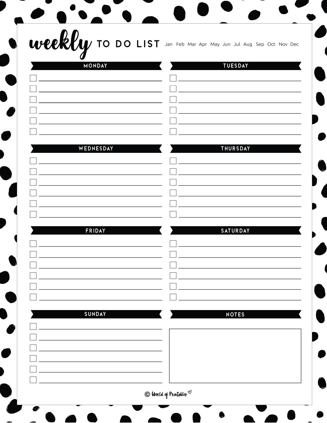 printable to do list template