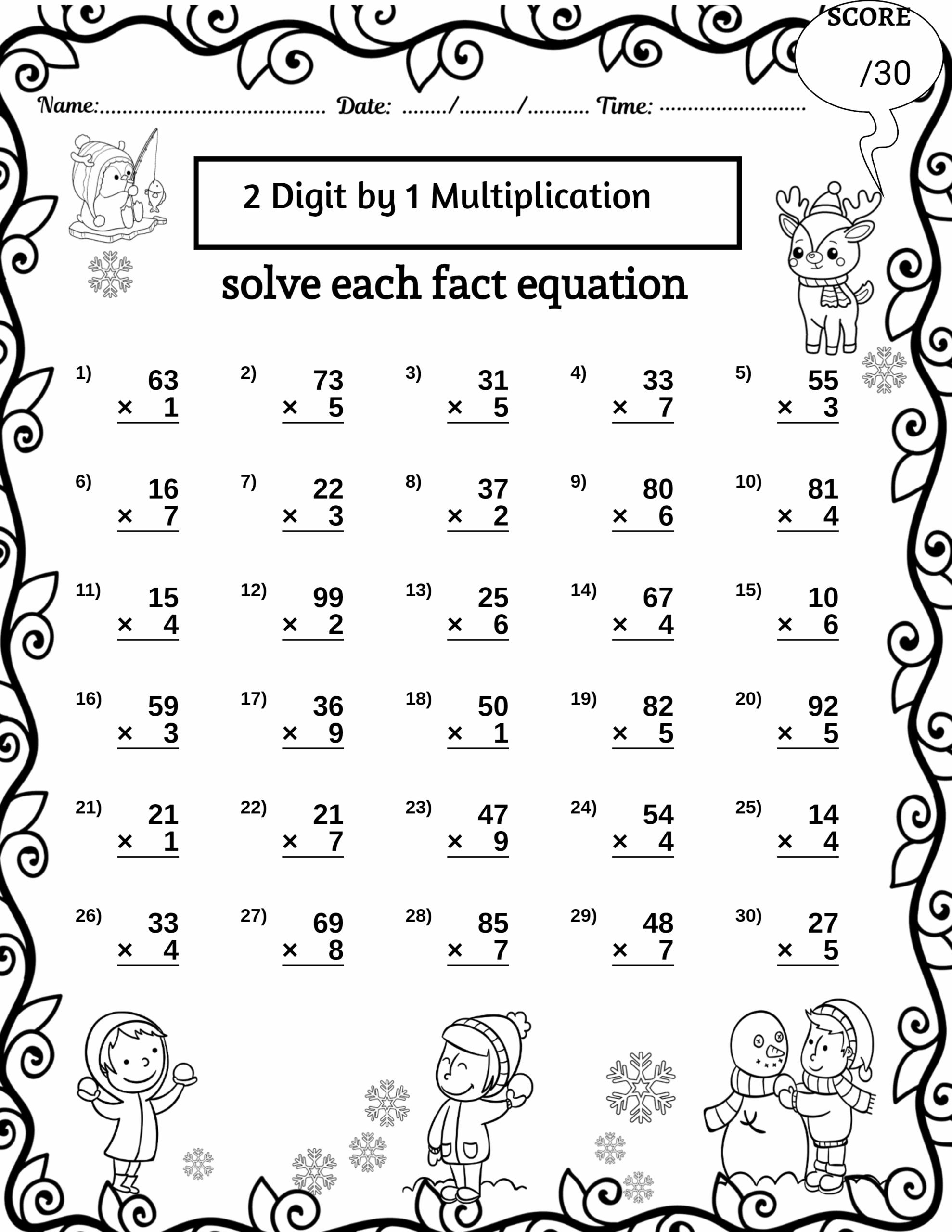 Winter 2 Digit By 1 Digit Multiplication Division Missing Numbers Worksheets Made By Teachers Winter 2 Digit By 1 Digit Multiplication Division Missing Numbers Worksheets Made By Teachers