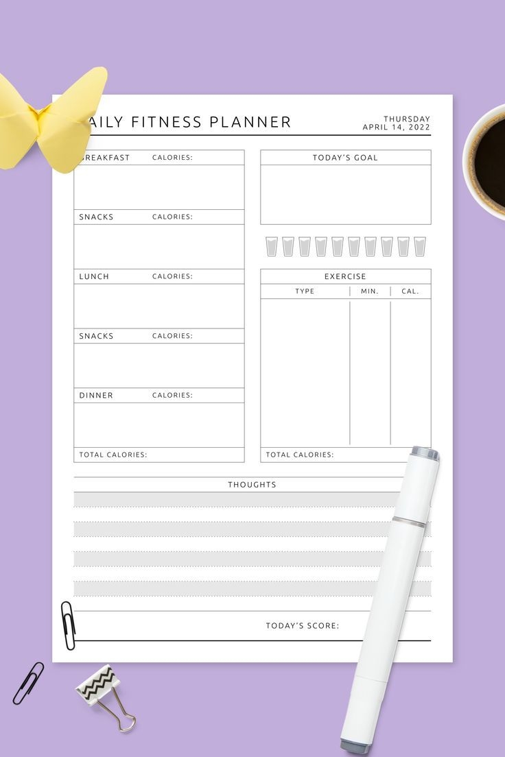 fitness planner printable