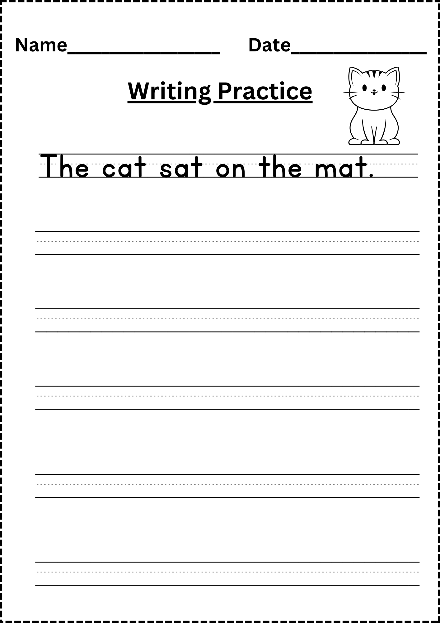 free handwriting practice worksheets