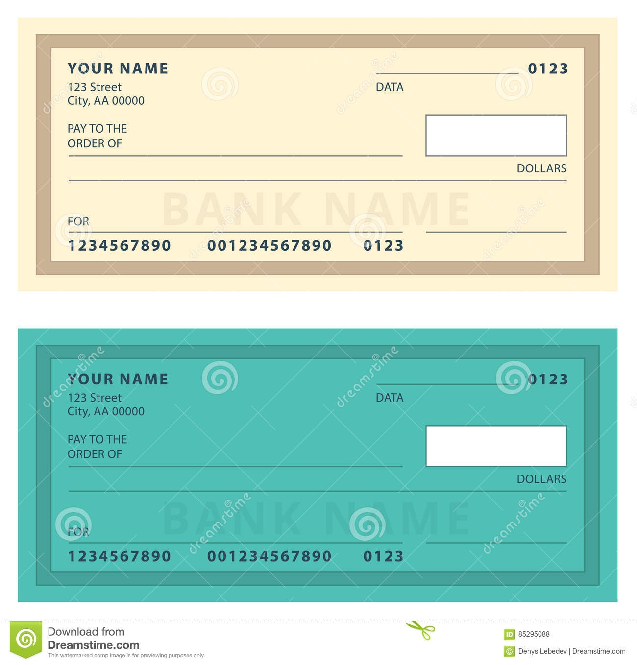 blank check template excel