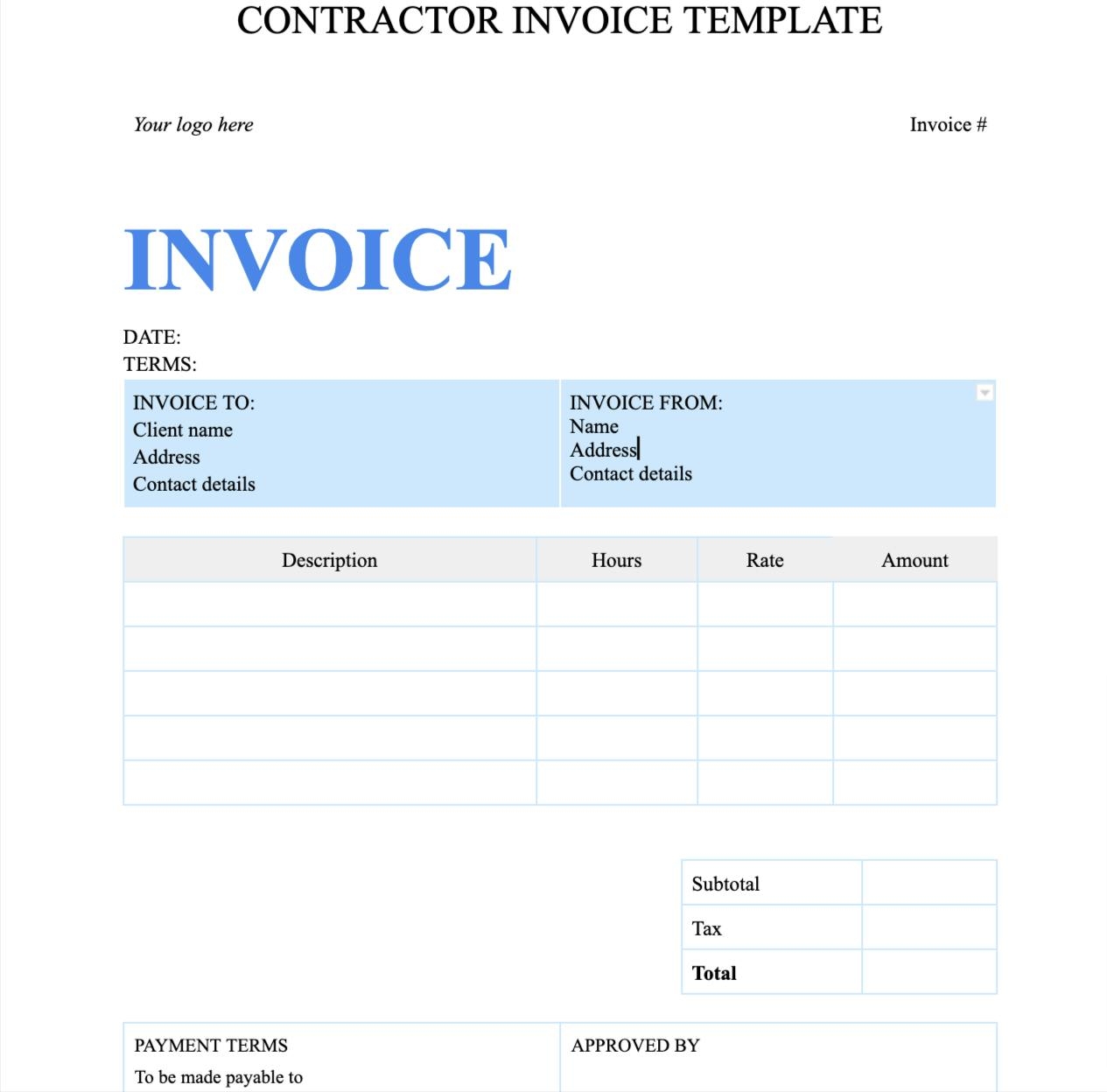 10 Google Docs Invoice Templates Instant Download 