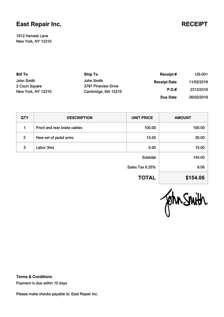 100 Free Receipt Templates Print Email Receipts As PDF