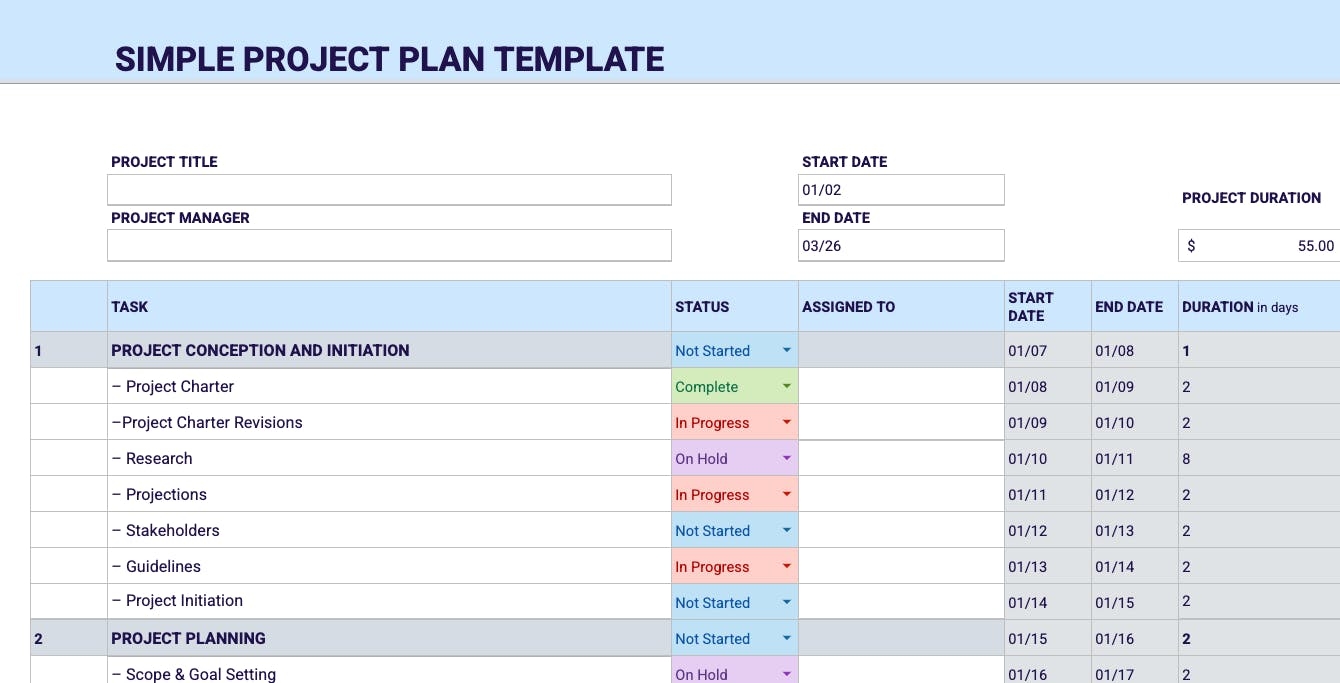 15 Easy to Use Project Plan Templates Free Download 