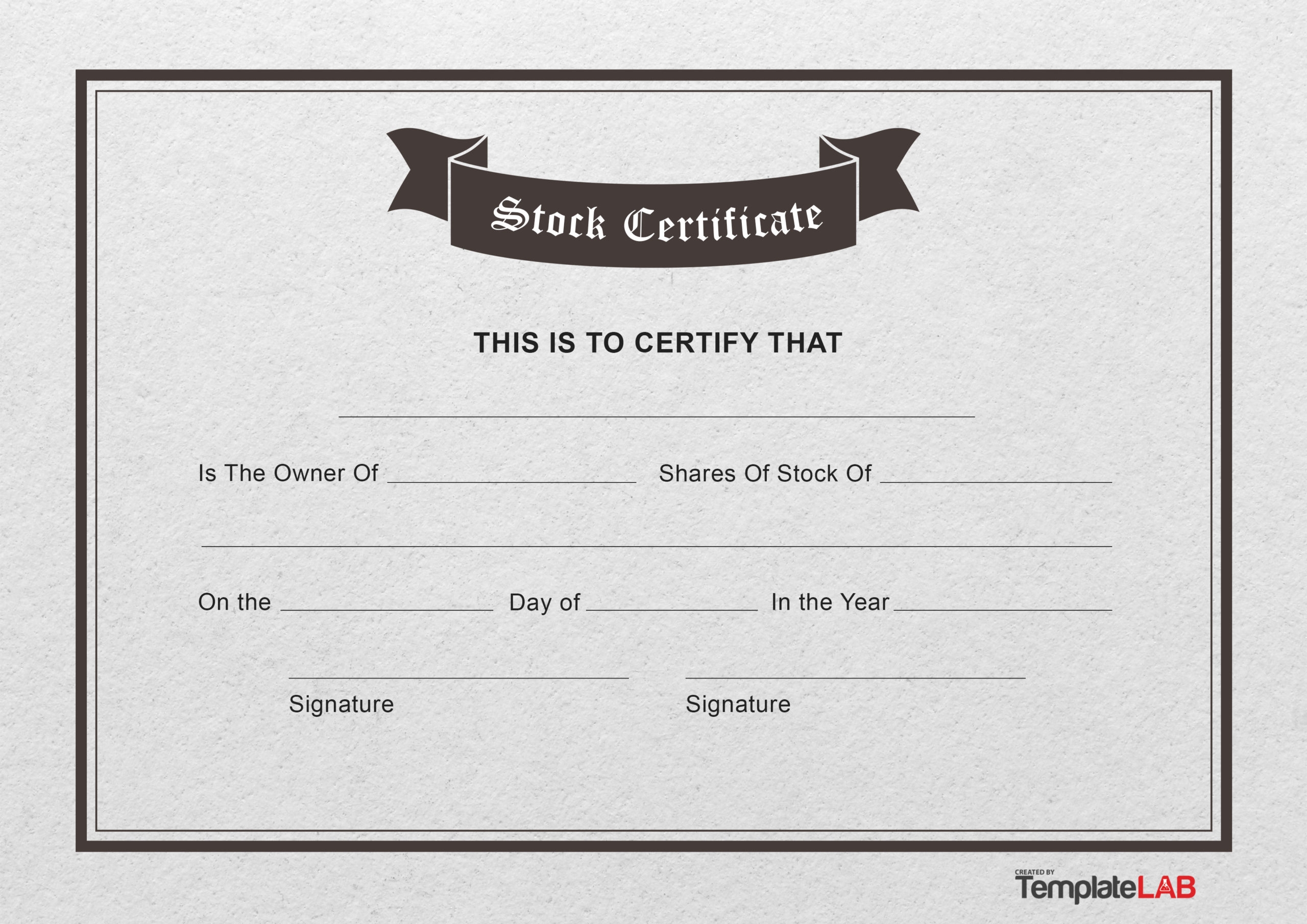 free stock certificate template