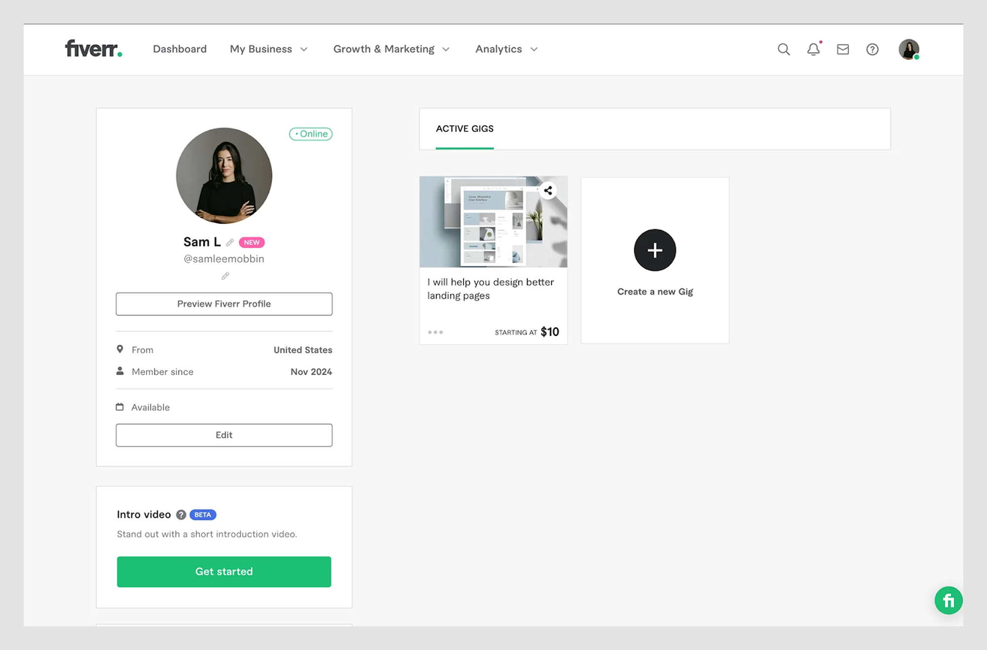 profile page template