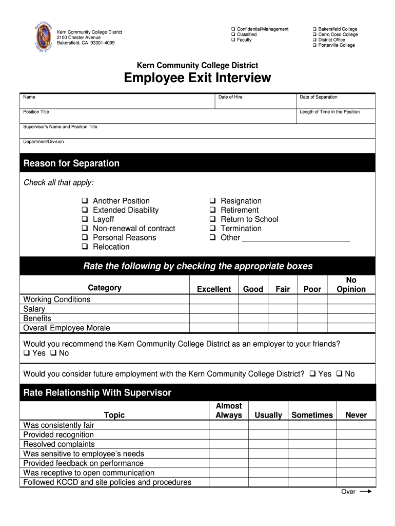 exit interview template