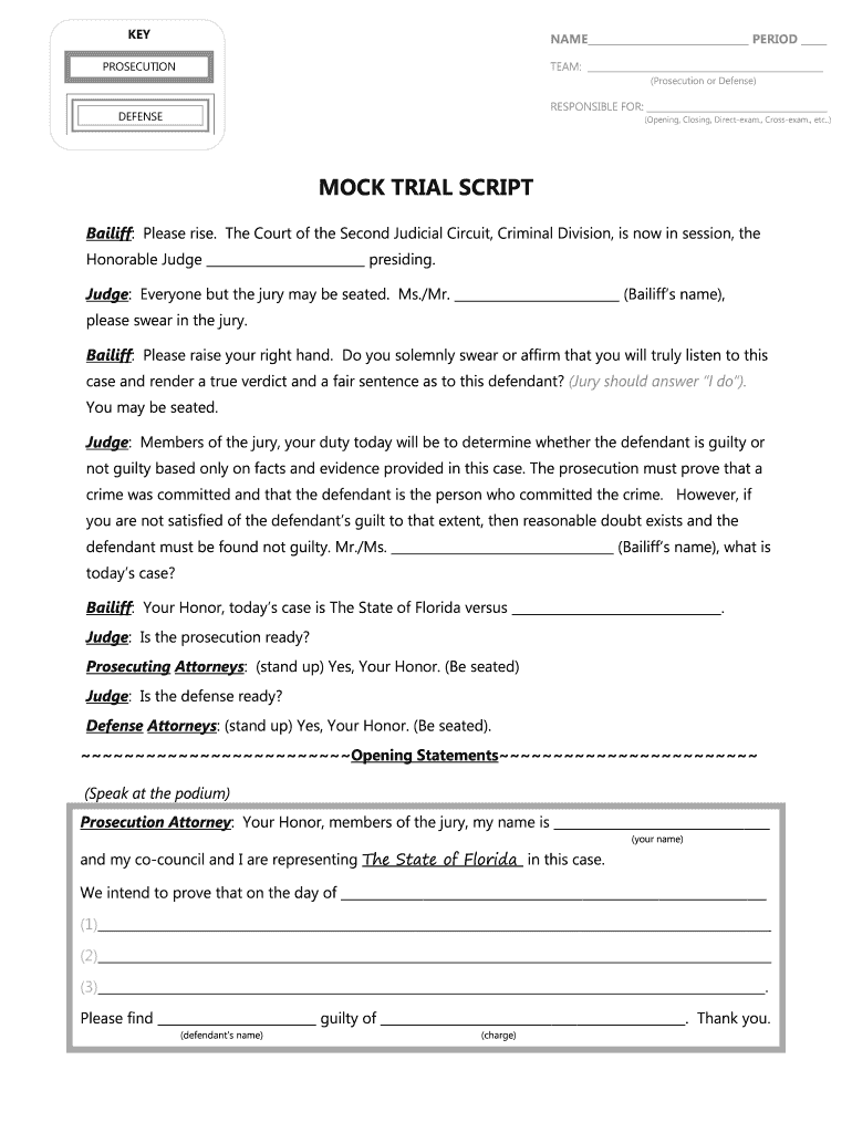 2014 2026 Form FL Mock Trial Script Blank Fillable Template Fill Out Print Download PDF PdfFiller