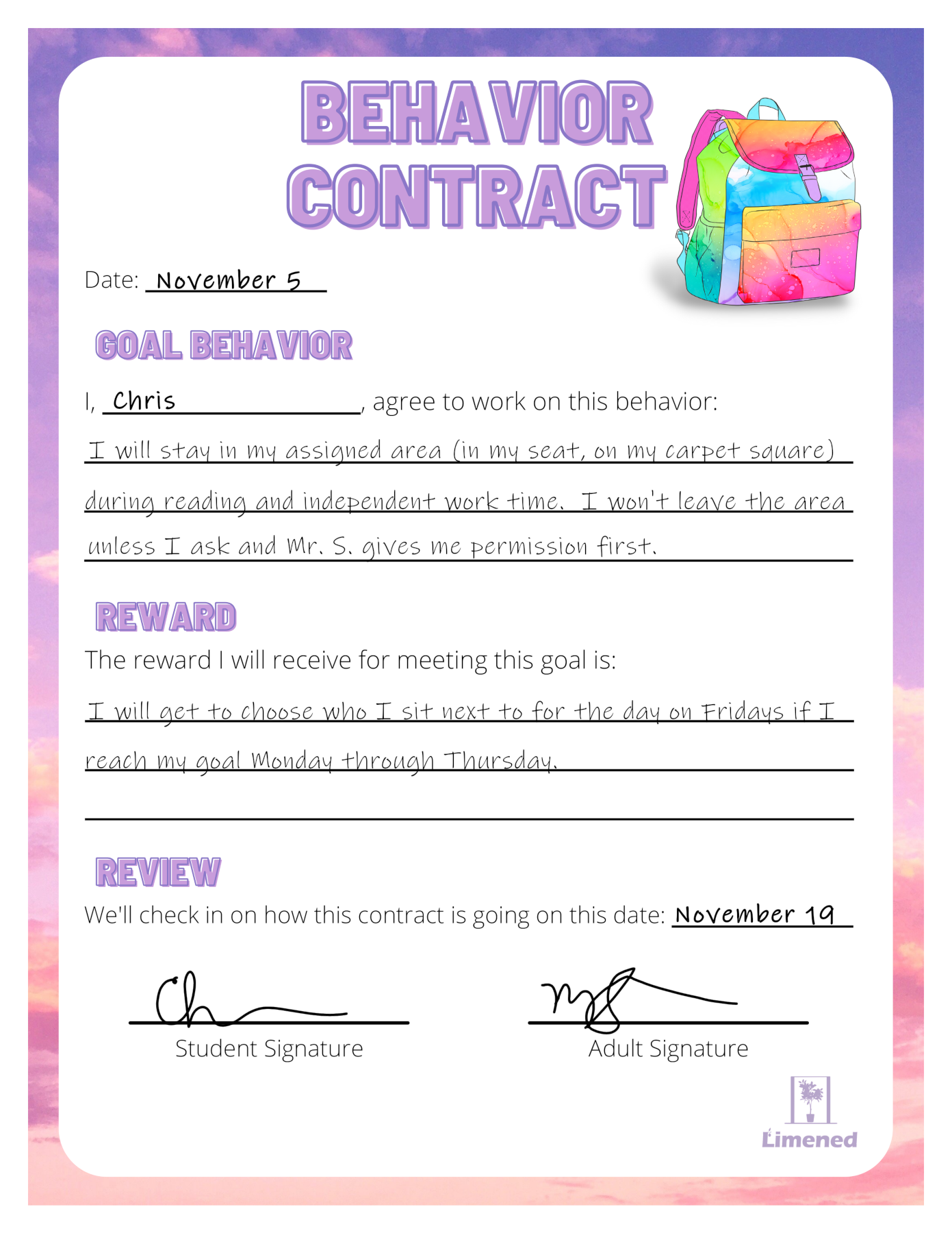 28 Turnkey Behavior Contract Templates To Open The Door To Better Behavior Limened