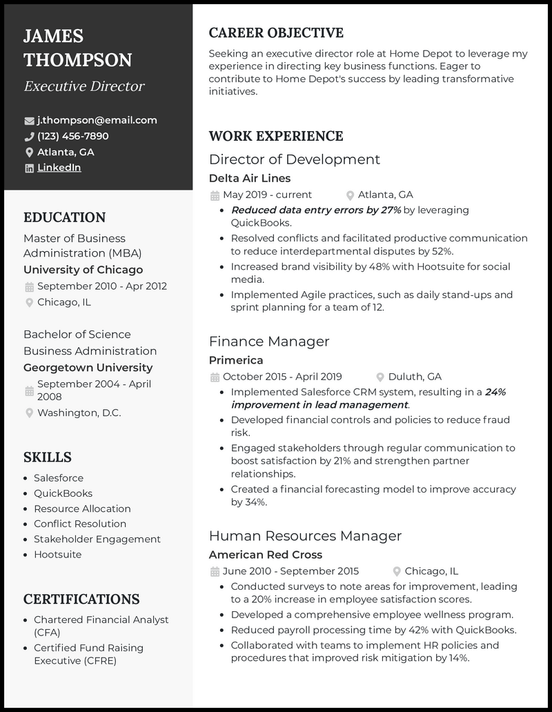 3 Executive Director Resume Examples That Got Jobs In 2026