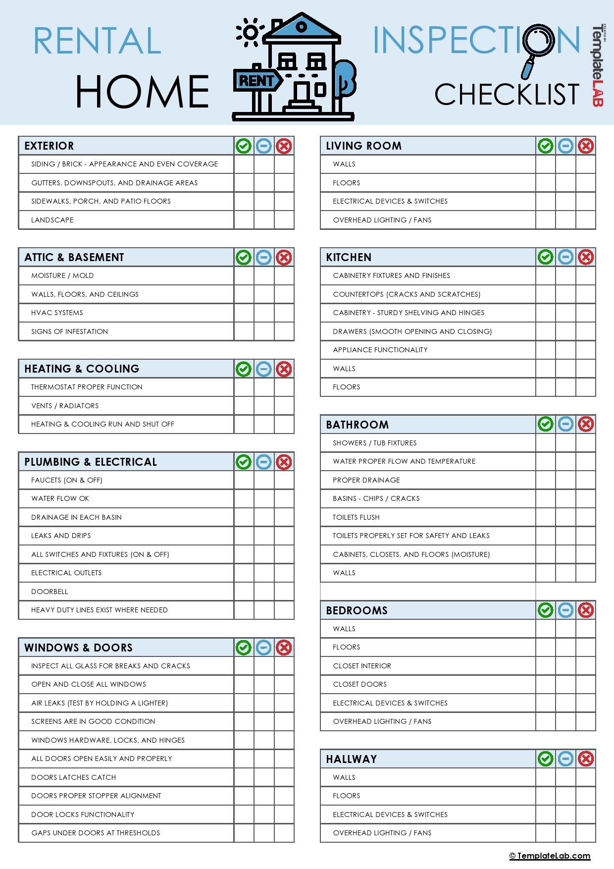 30 Printable Home Inspection Checklists Word PDF Excel