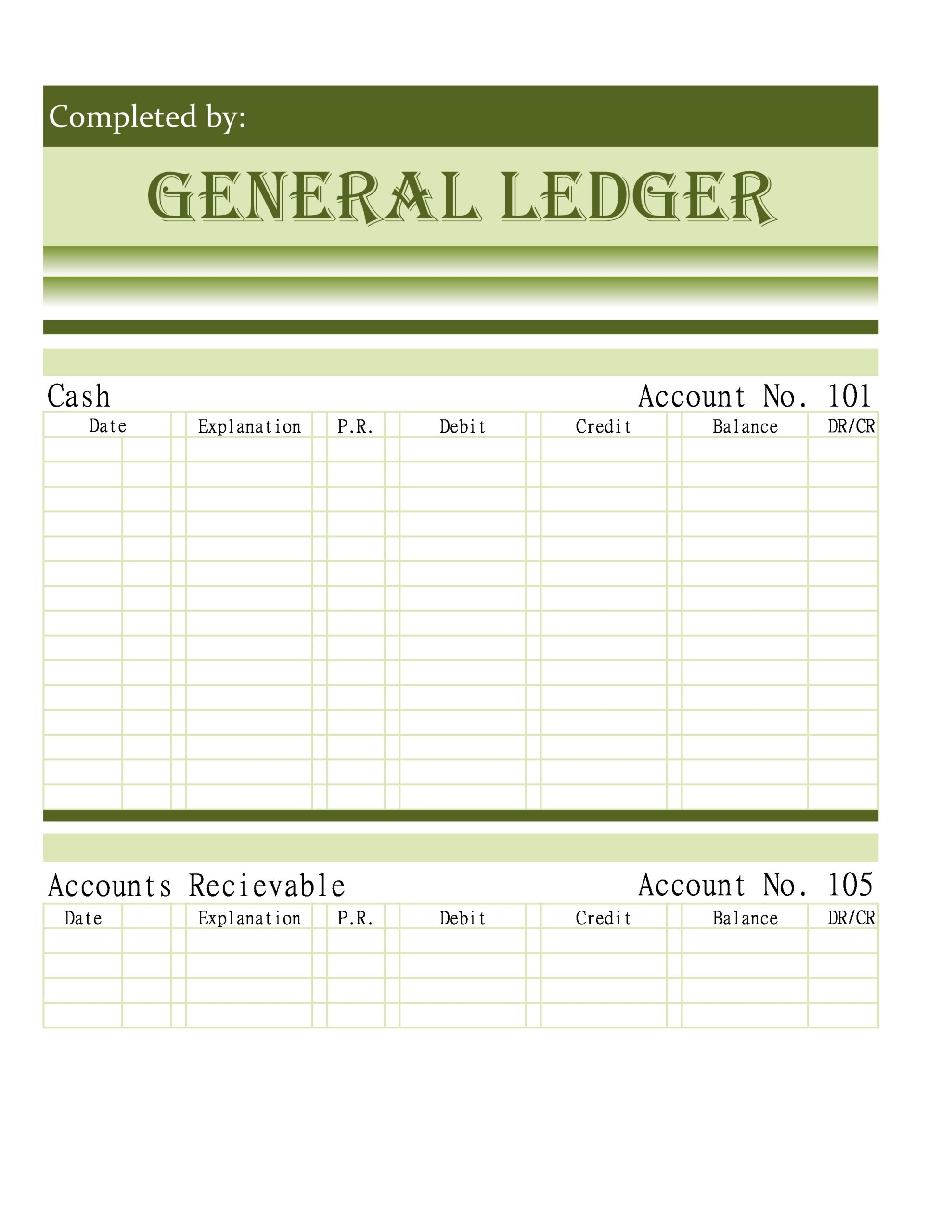 general ledger template general ledger template