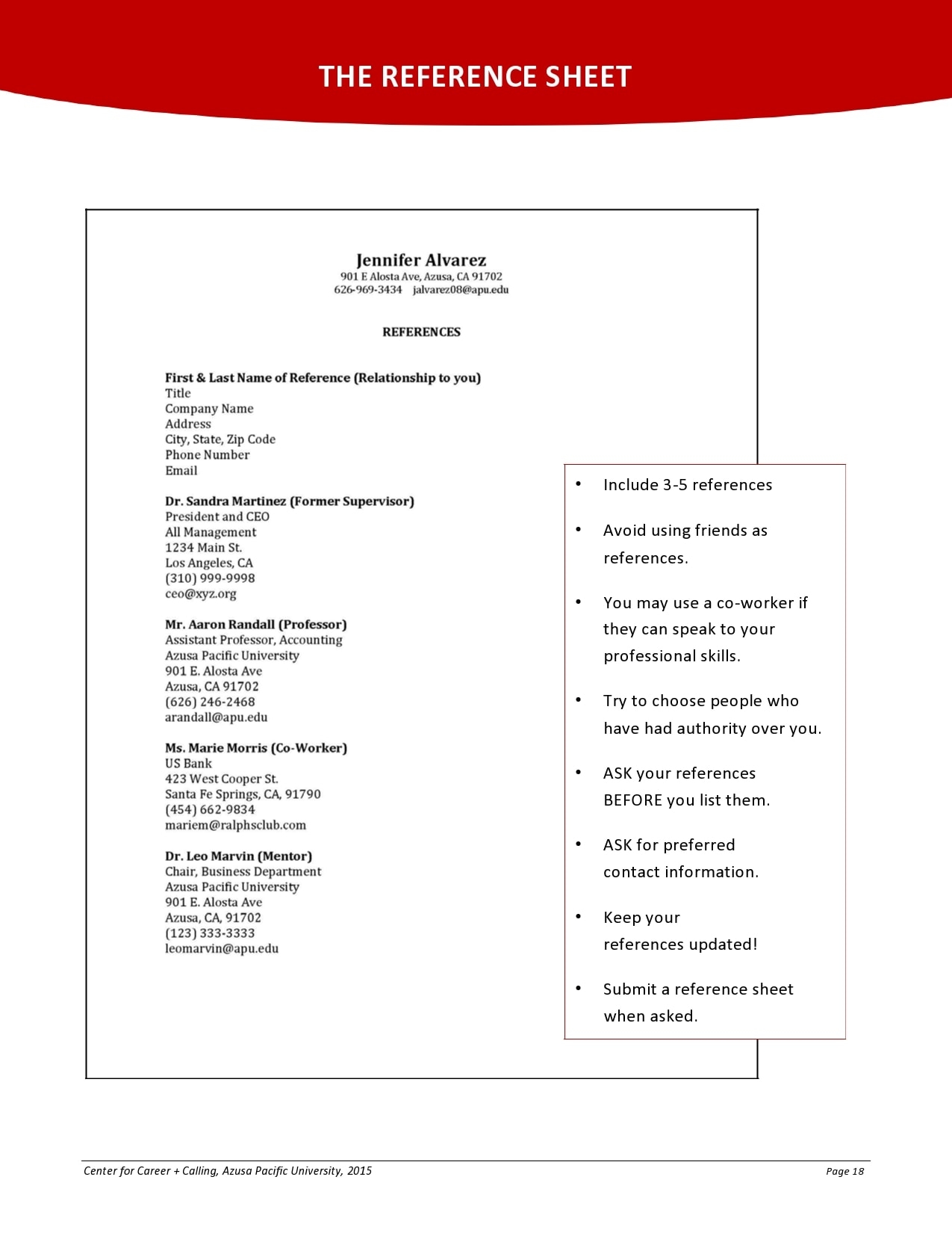 reference page template