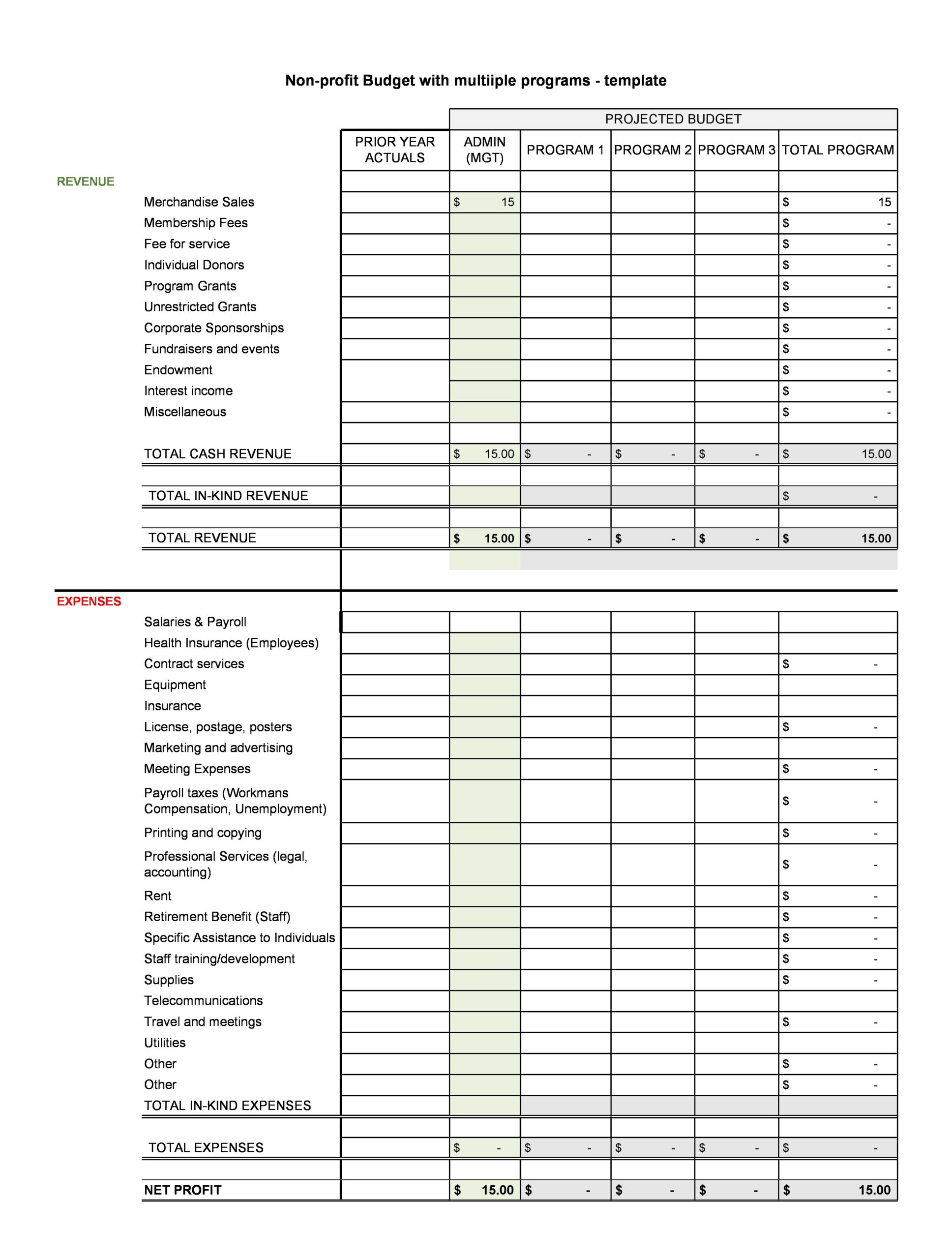 40 Simple Nonprofit Budget Templates Excel Word 