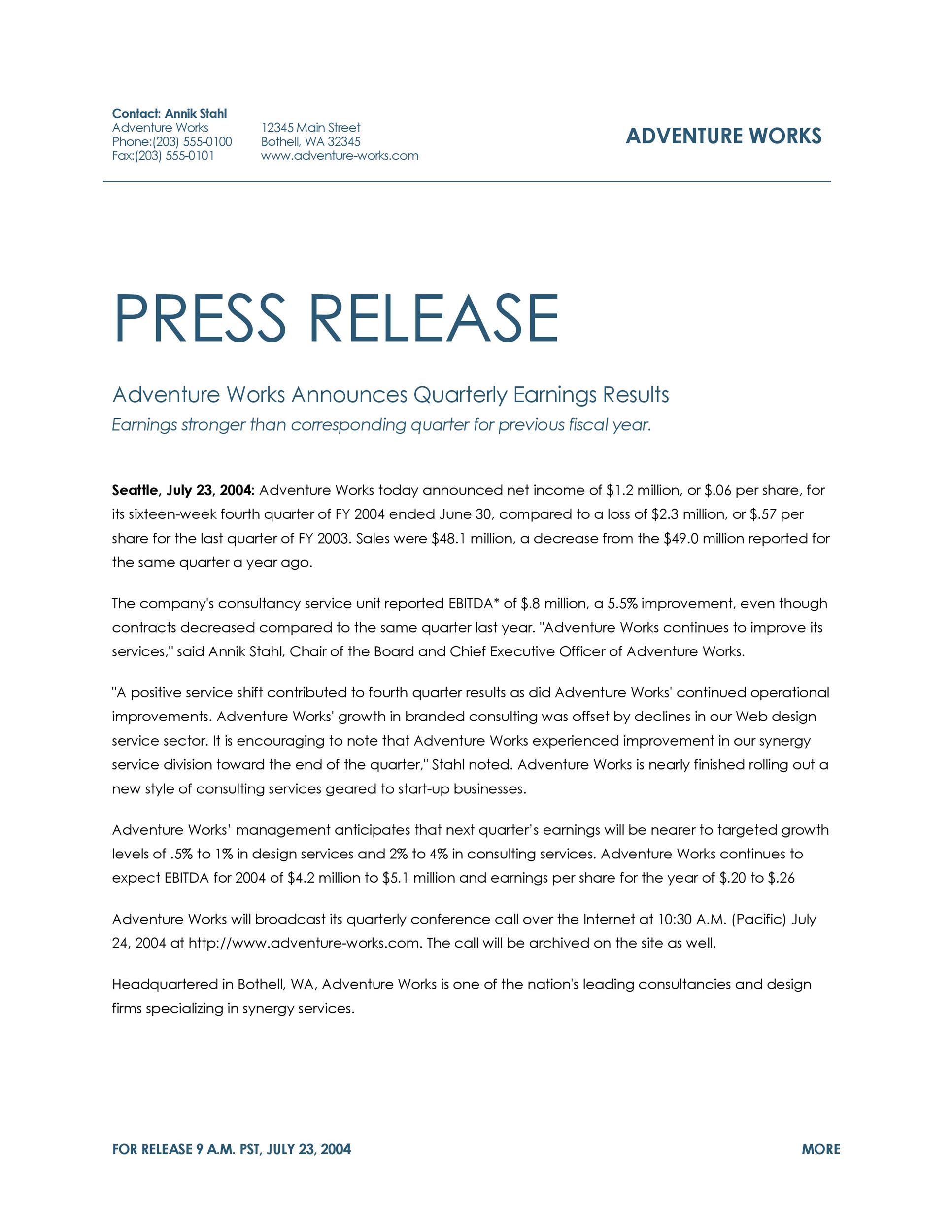 46 Press Release Format Templates Examples Samples TemplateLab