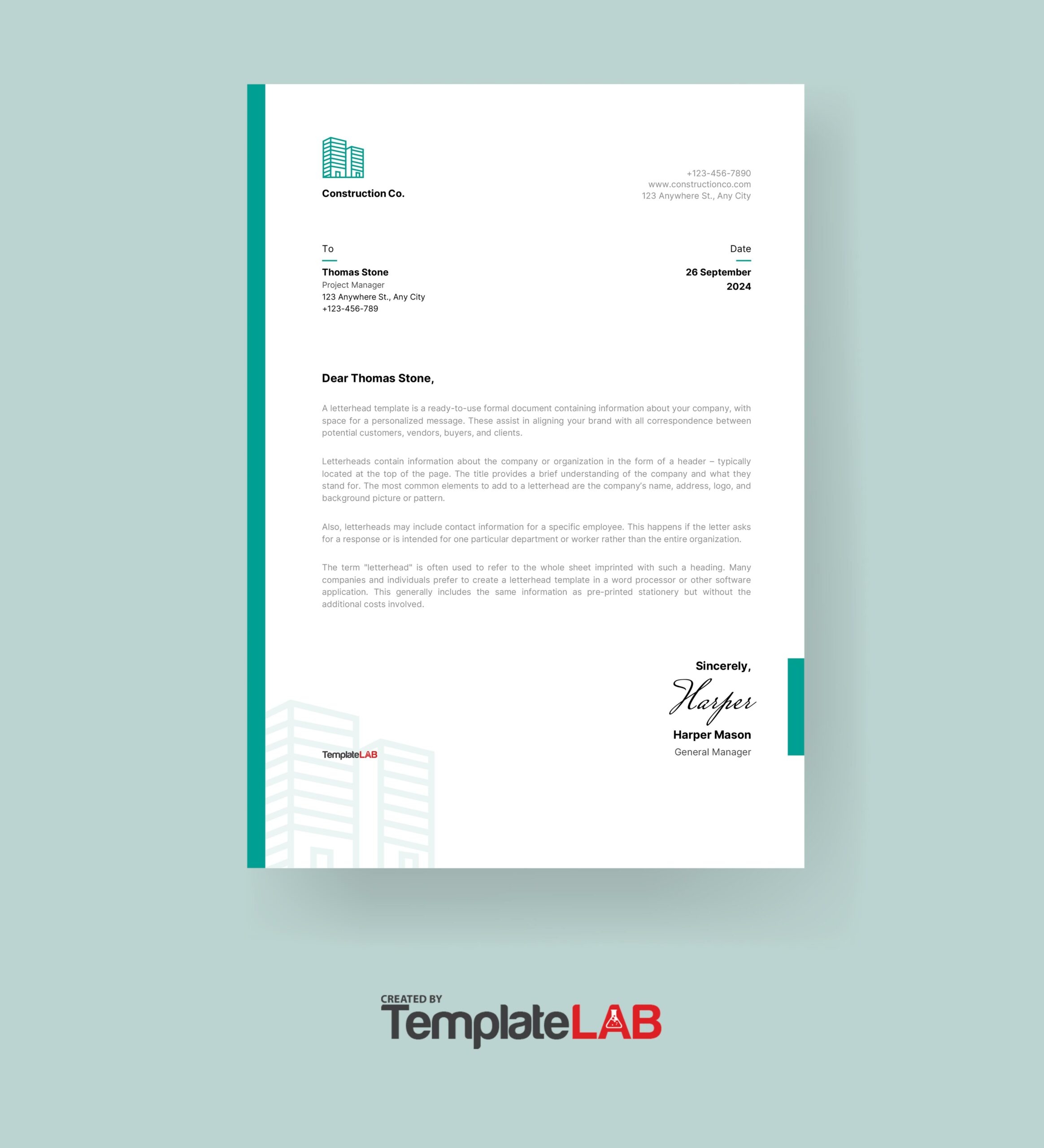 48 Free Letterhead Templates Examples Company Business Personal 