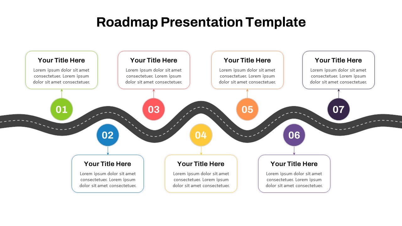 7 Step Roadmap PowerPoint Slide Template And Google Slides SlideKit