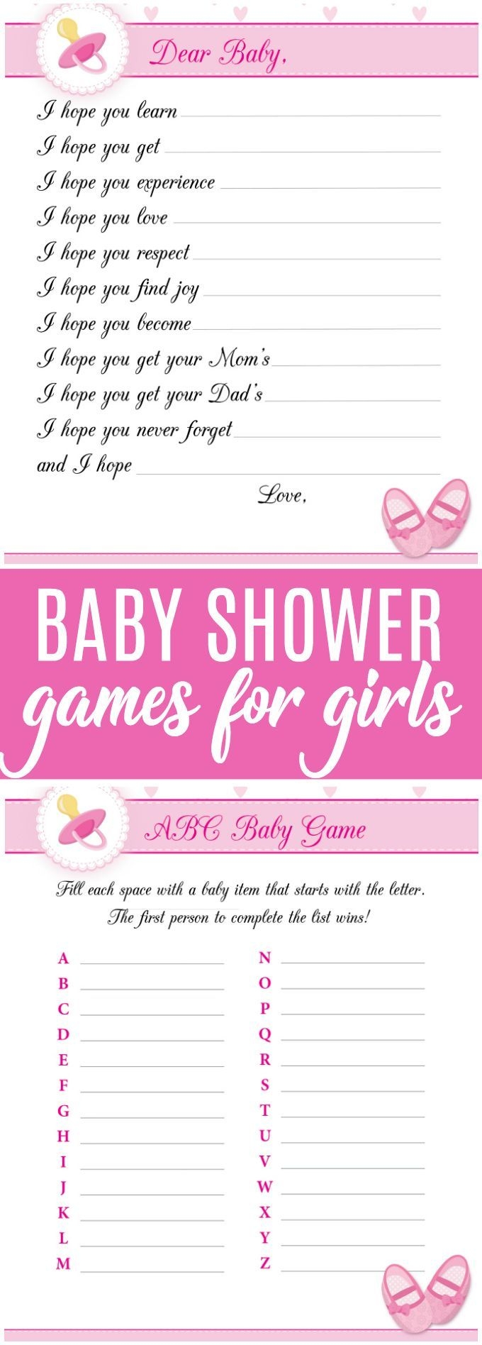 baby shower game templates