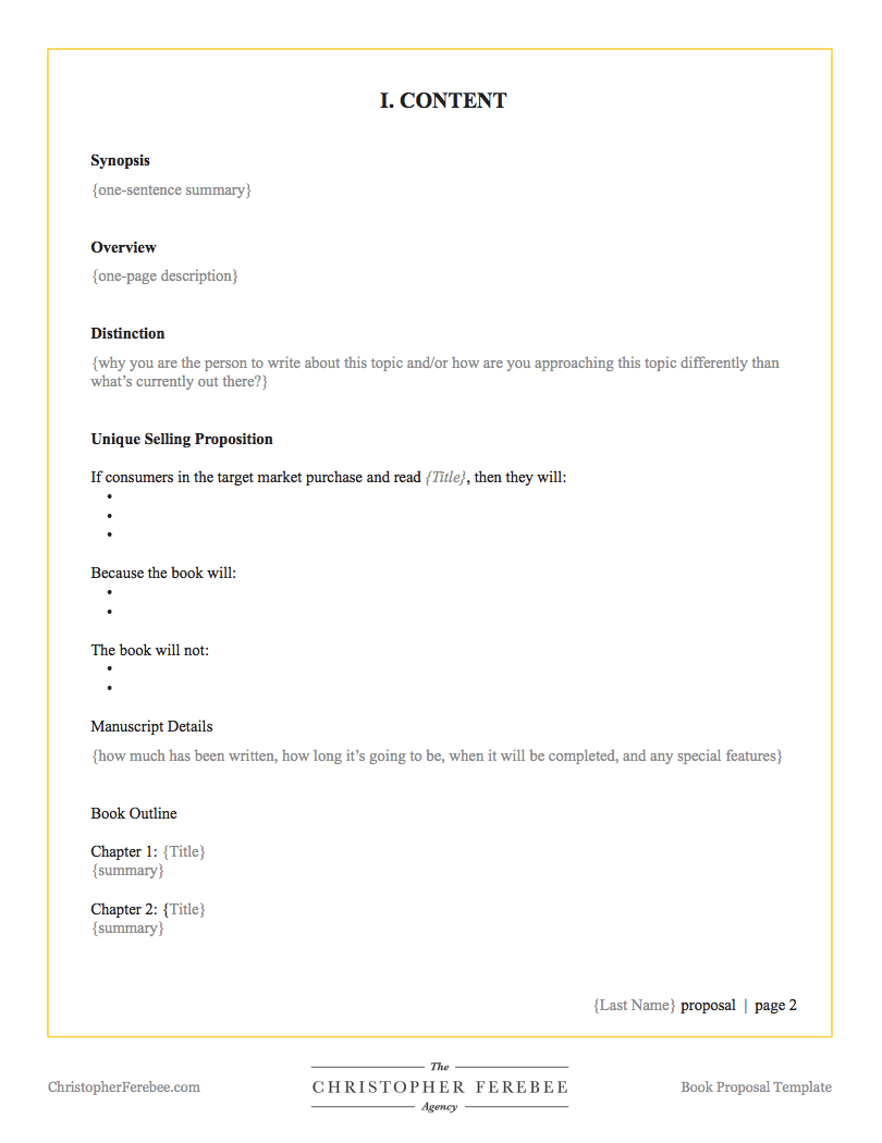 Book Proposal Template Christopher Ferebee