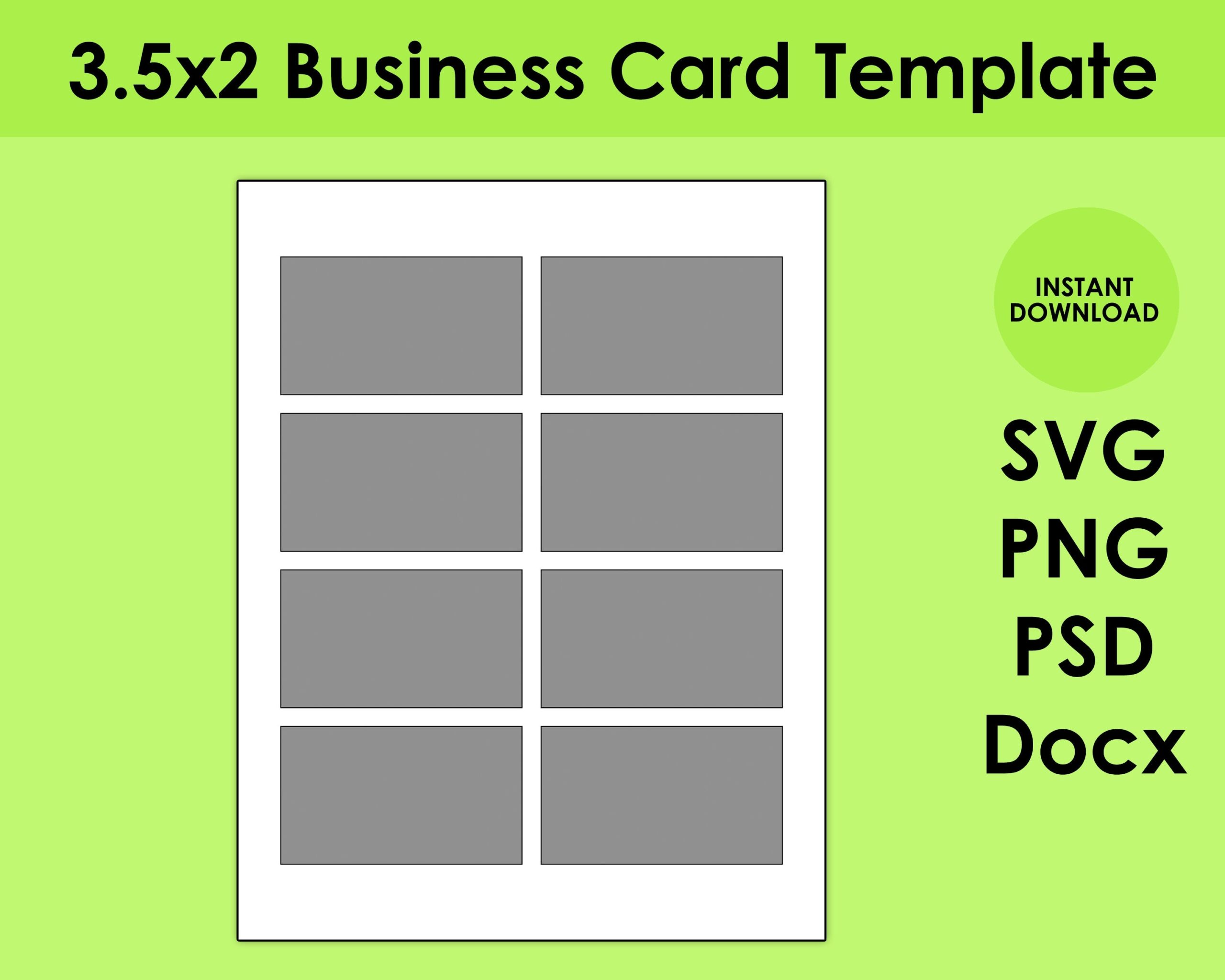 Business Card Template 8 5x11 Sheet SVG PNG PSD And Docx Etsy