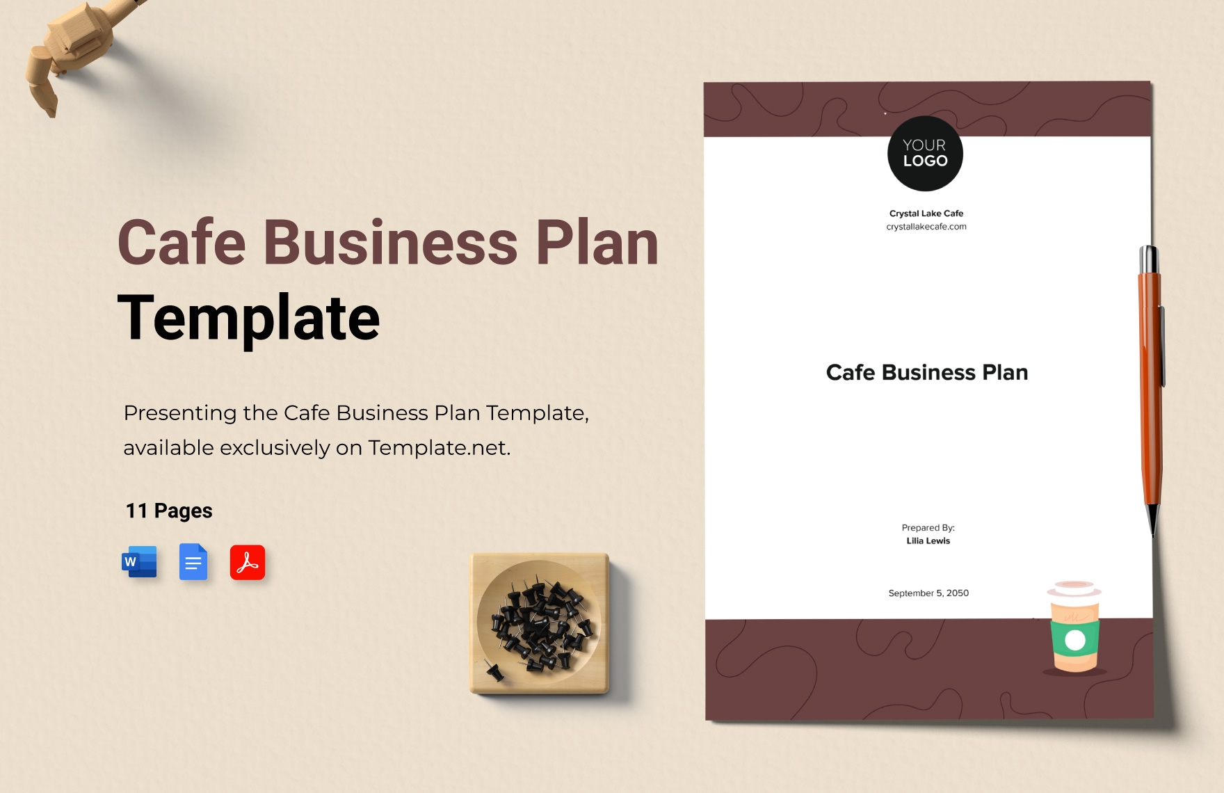 cafe business plan template