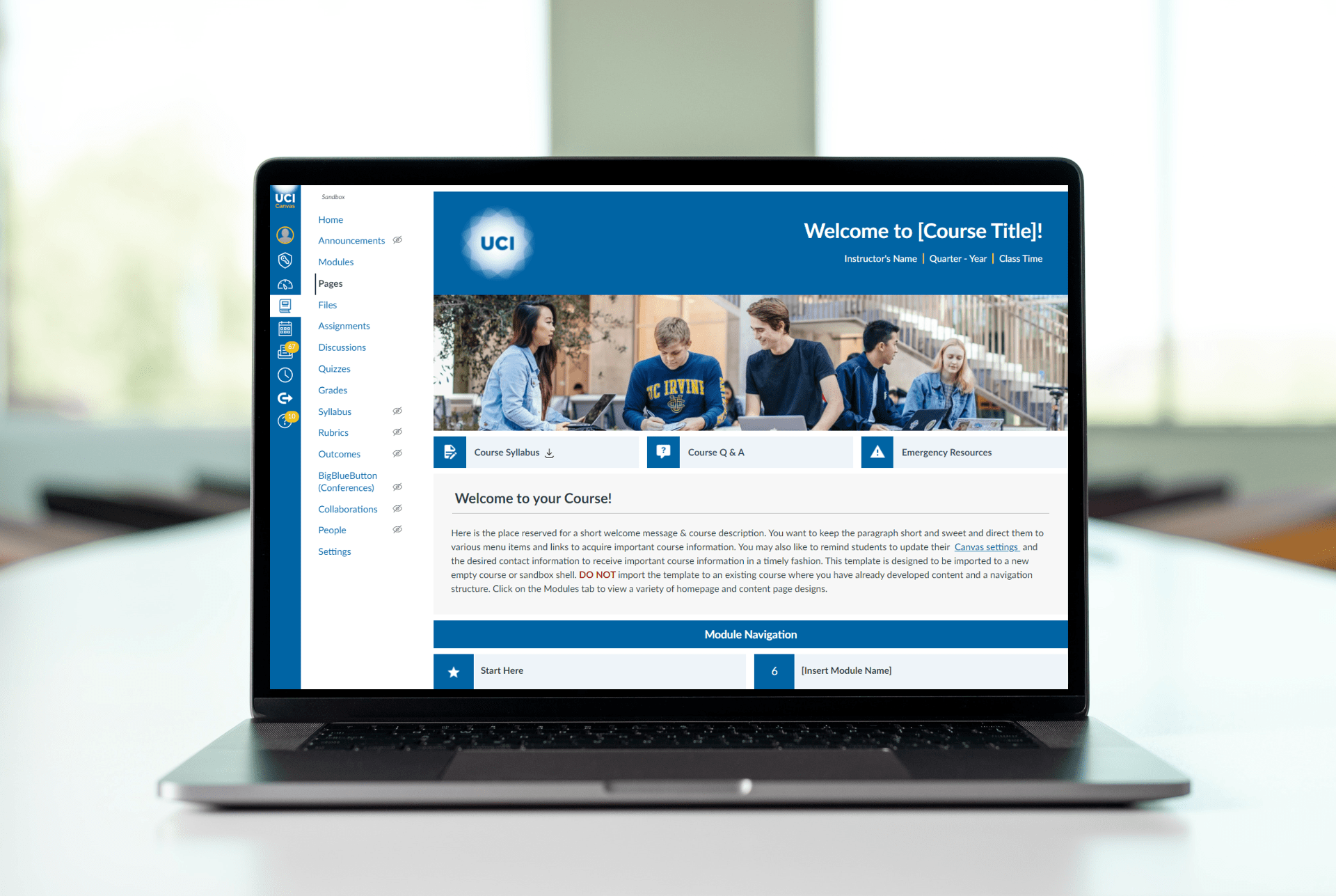 Canvas Sample Template Division Of Teaching Excellence And Innovation