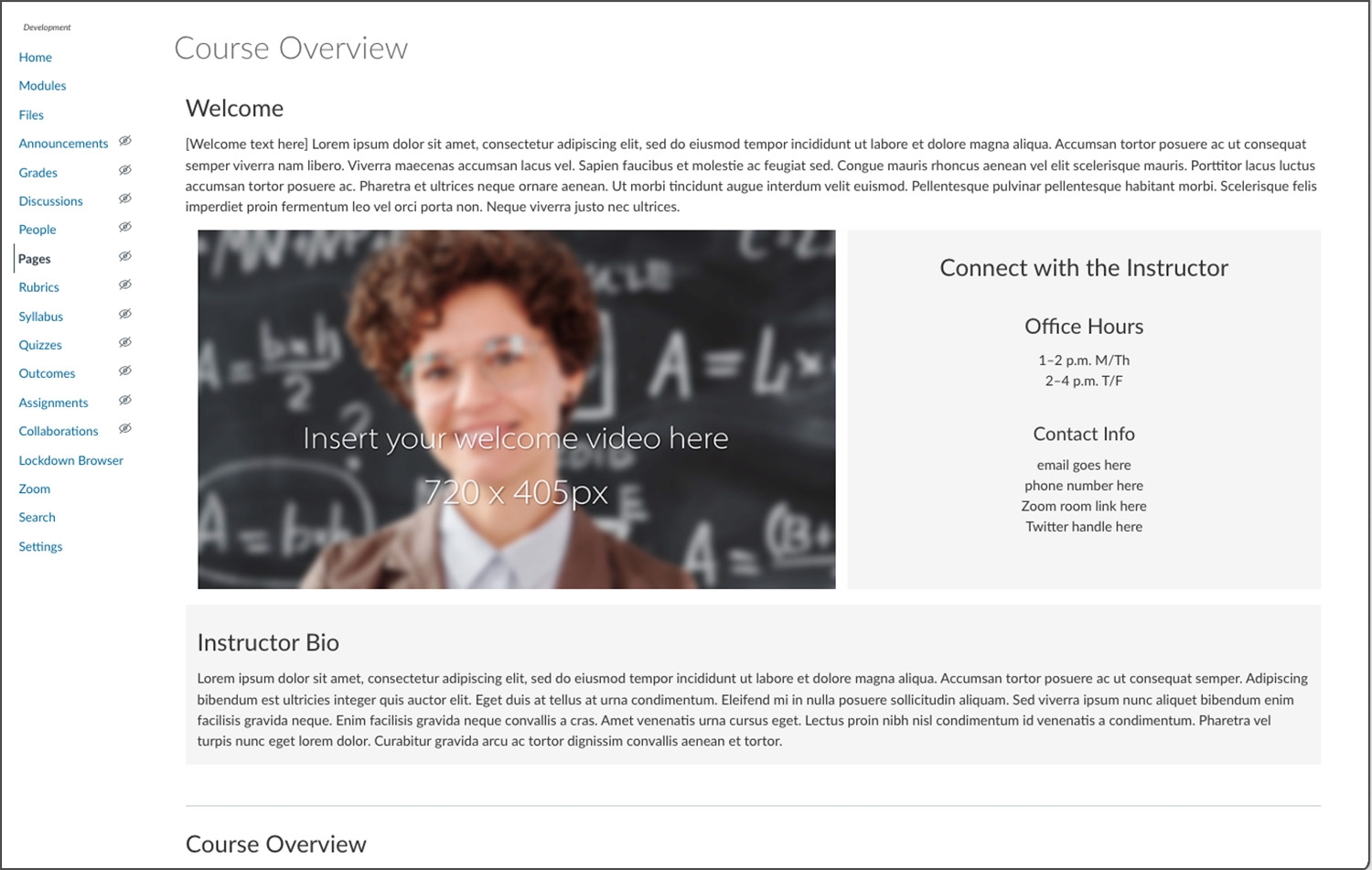 Canvas Templates Mizzou Online Teaching