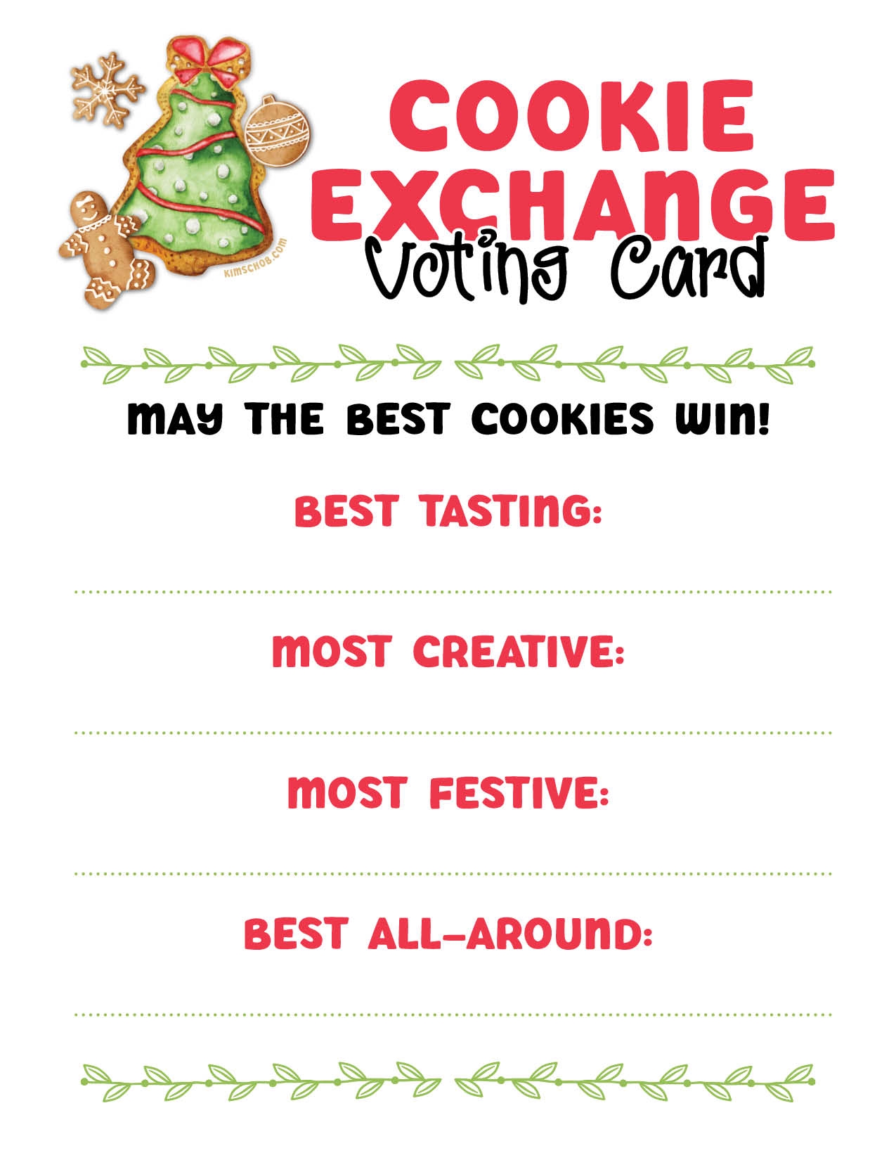 Christmas Cookie Exchange Printable Party Pack Kim Schob Christmas Cookie Exchange Printable Party Pack Kim Schob