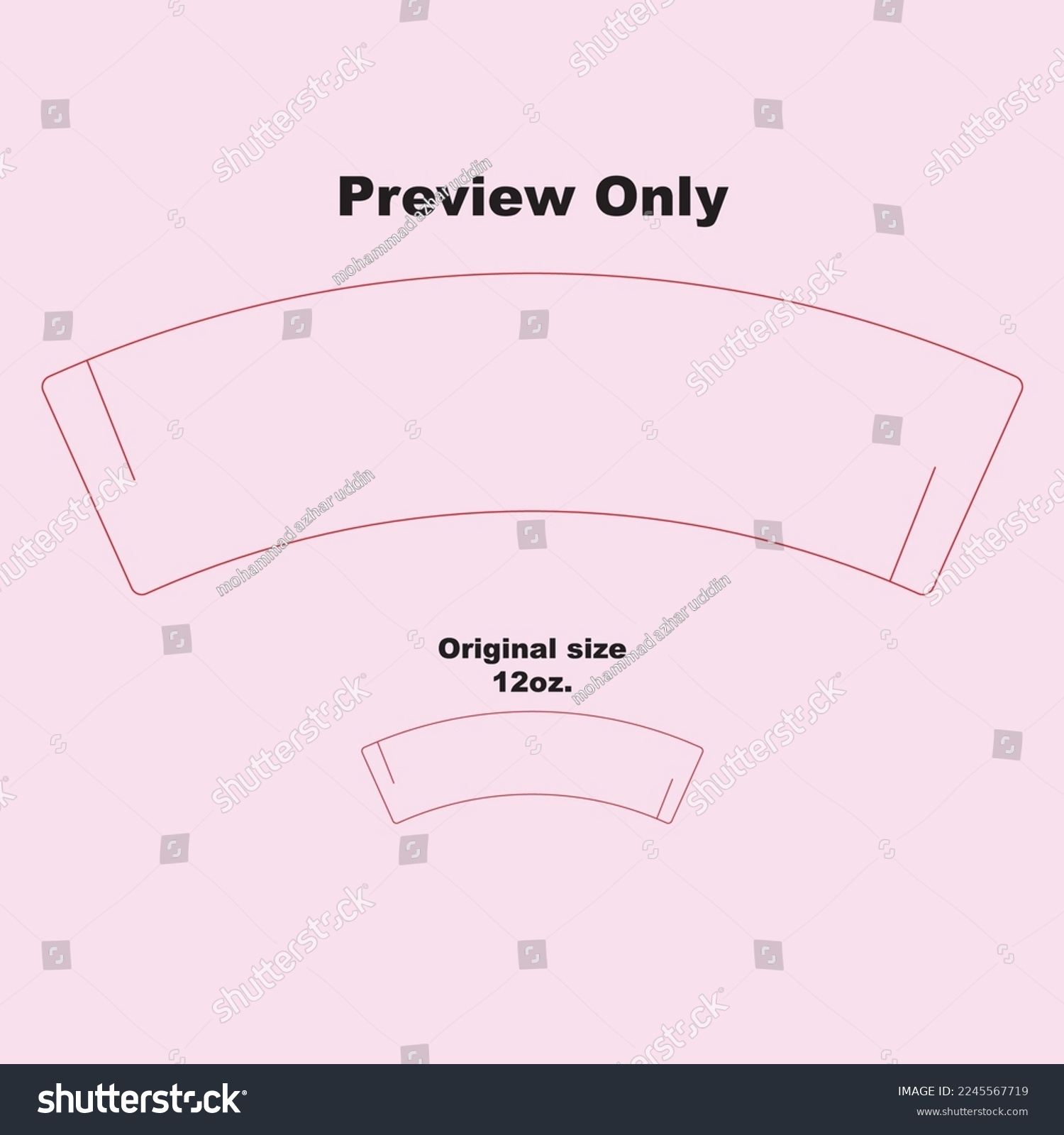 Coffee Cup Sleeve 12oz Without Pasting Stock Vector Royalty Free 2245567719 Shutterstock