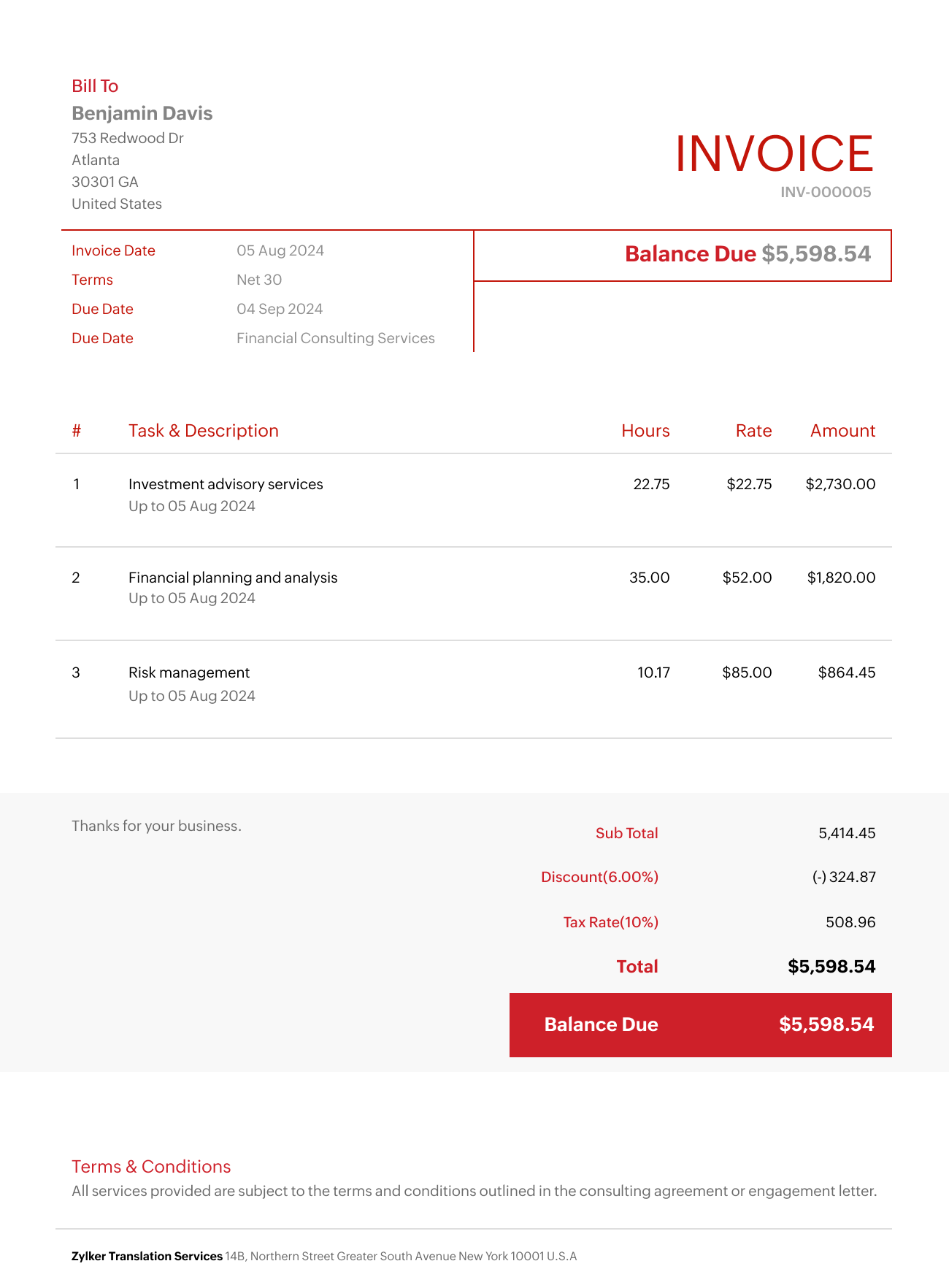 consulting invoice template consulting invoice template