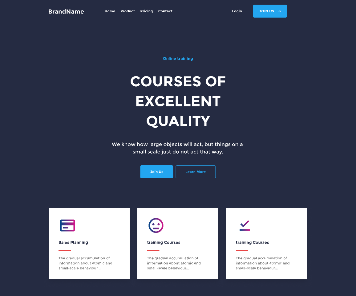 Coursenest Basic Html Template For Course Figma
