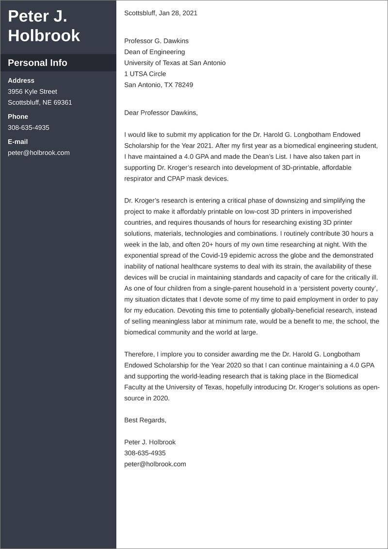 Cover Letter For Scholarship Examples Templates For 2026 Cover Letter For Scholarship Examples Templates For 2026