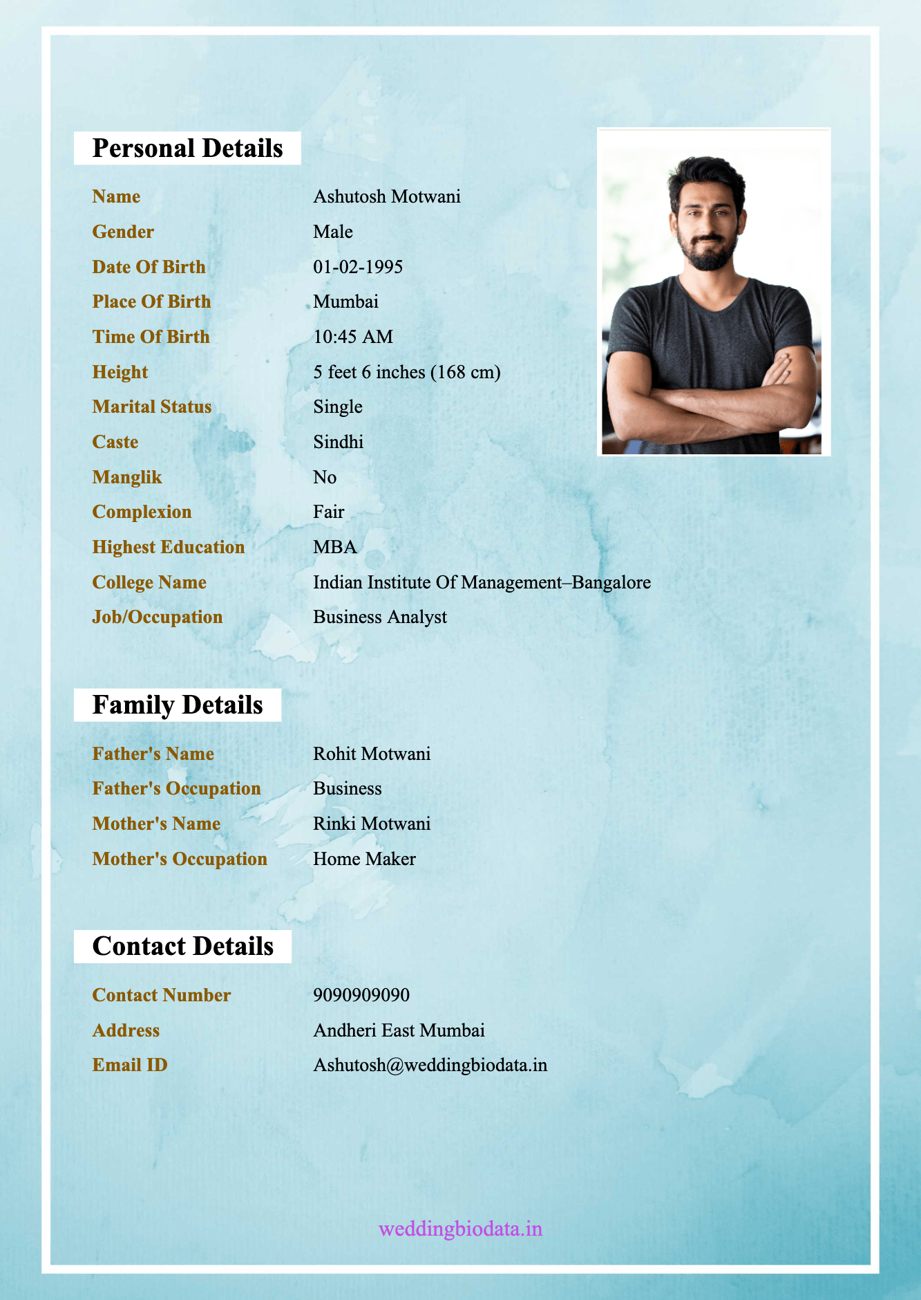 Create Marriage Biodata Online PDF Word Format